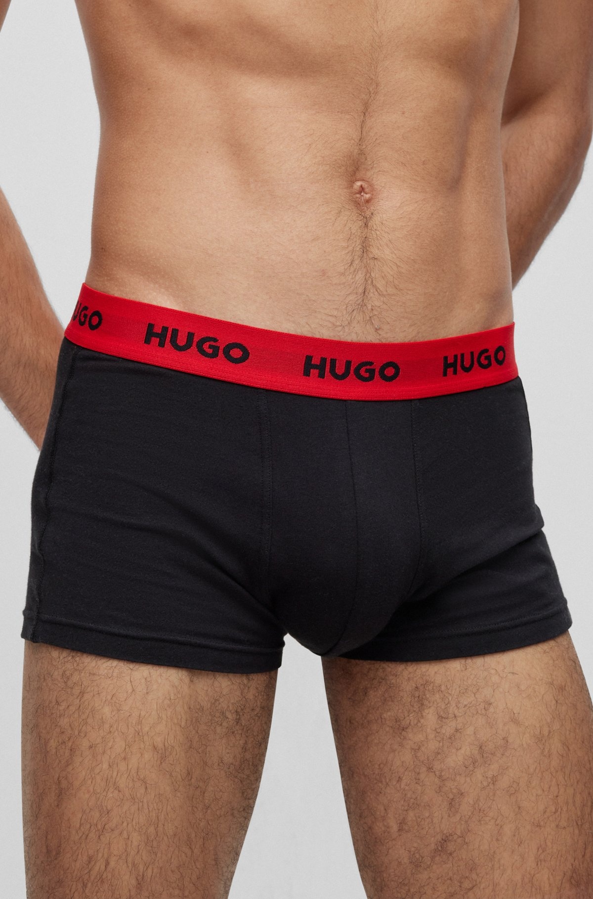 THREE-PACK OF LOGO-WAISTBAND TRUNKS IN STRETCH COTTON - 4