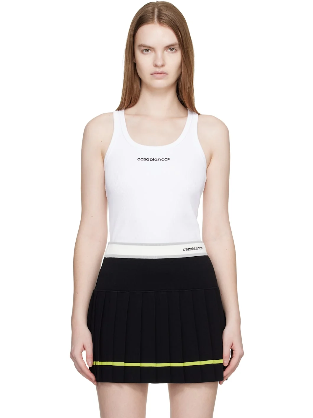 White Ribbed Tank Top - 1