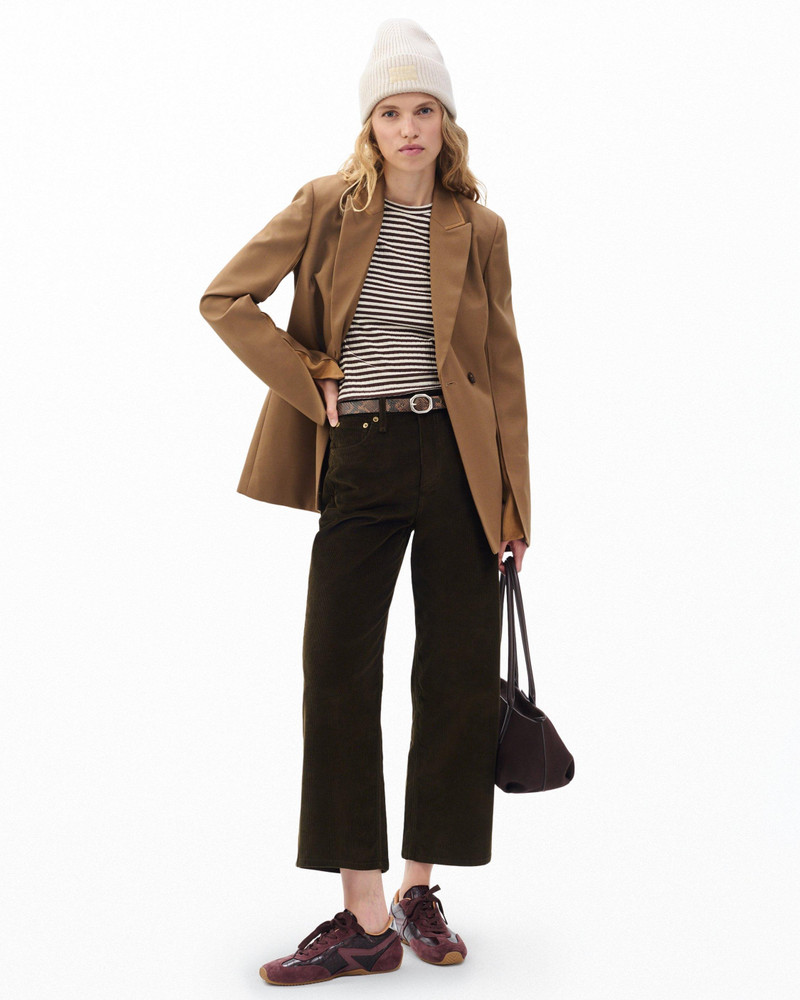 Andi Ankle Wide-Leg Corduroy Pants Stretch Corduroy in Balsam 2