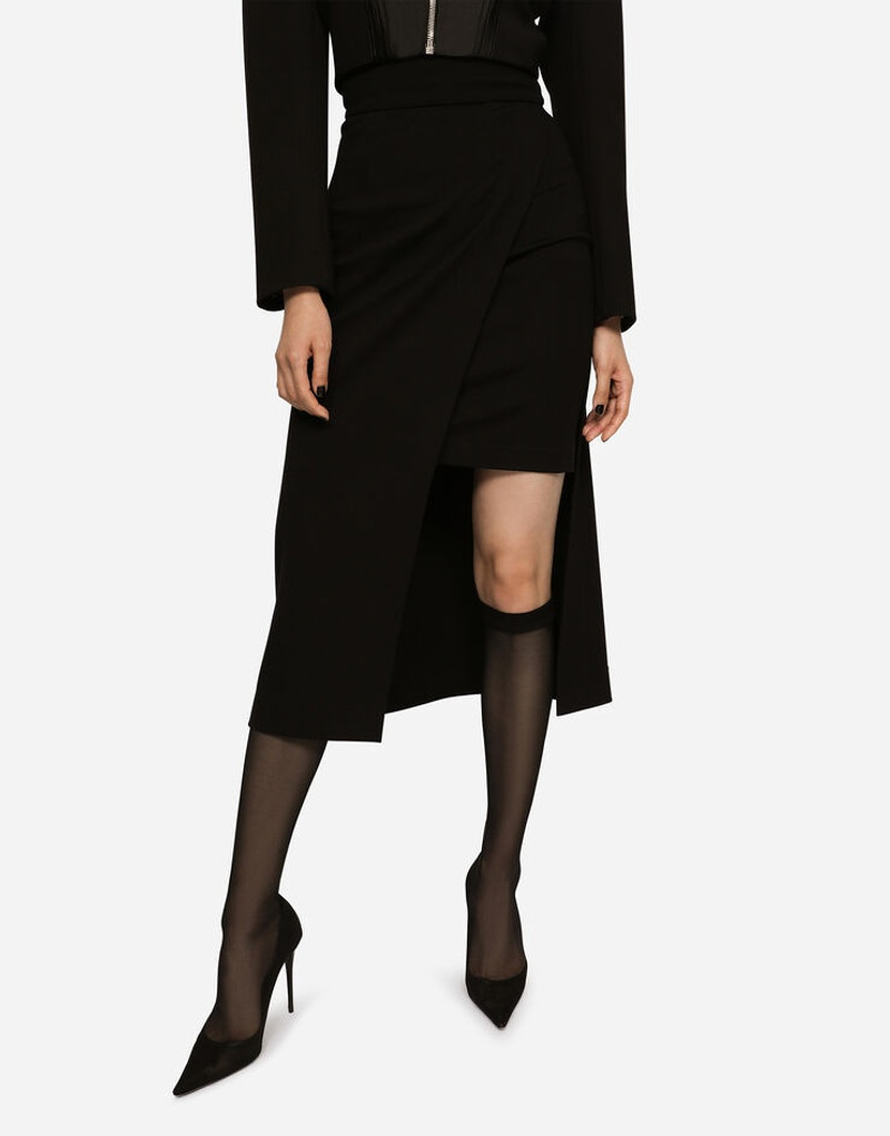 Calf-length skirt with jersey mini skirt 4