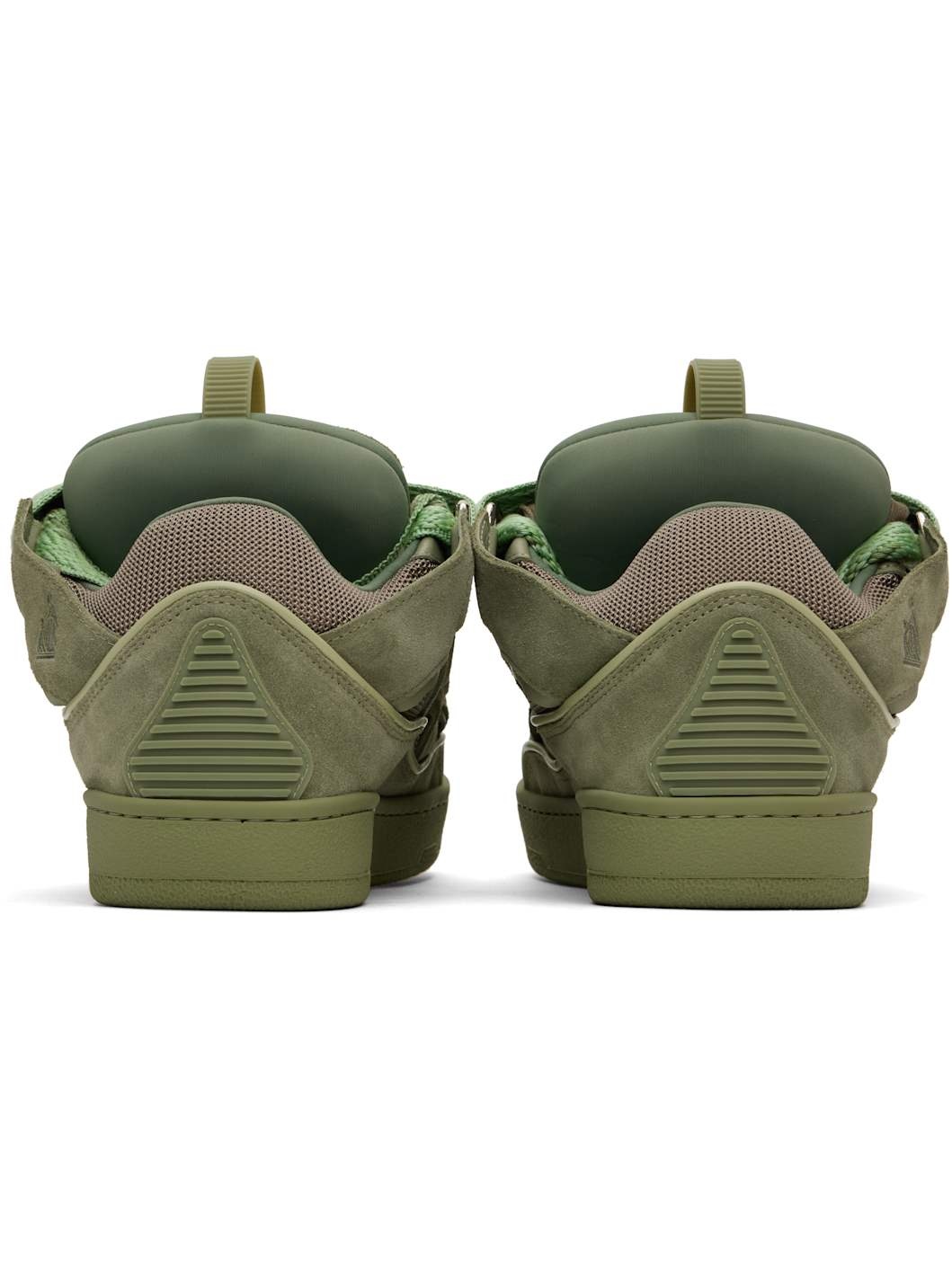 Khaki Curb Leather Sneakers - 2