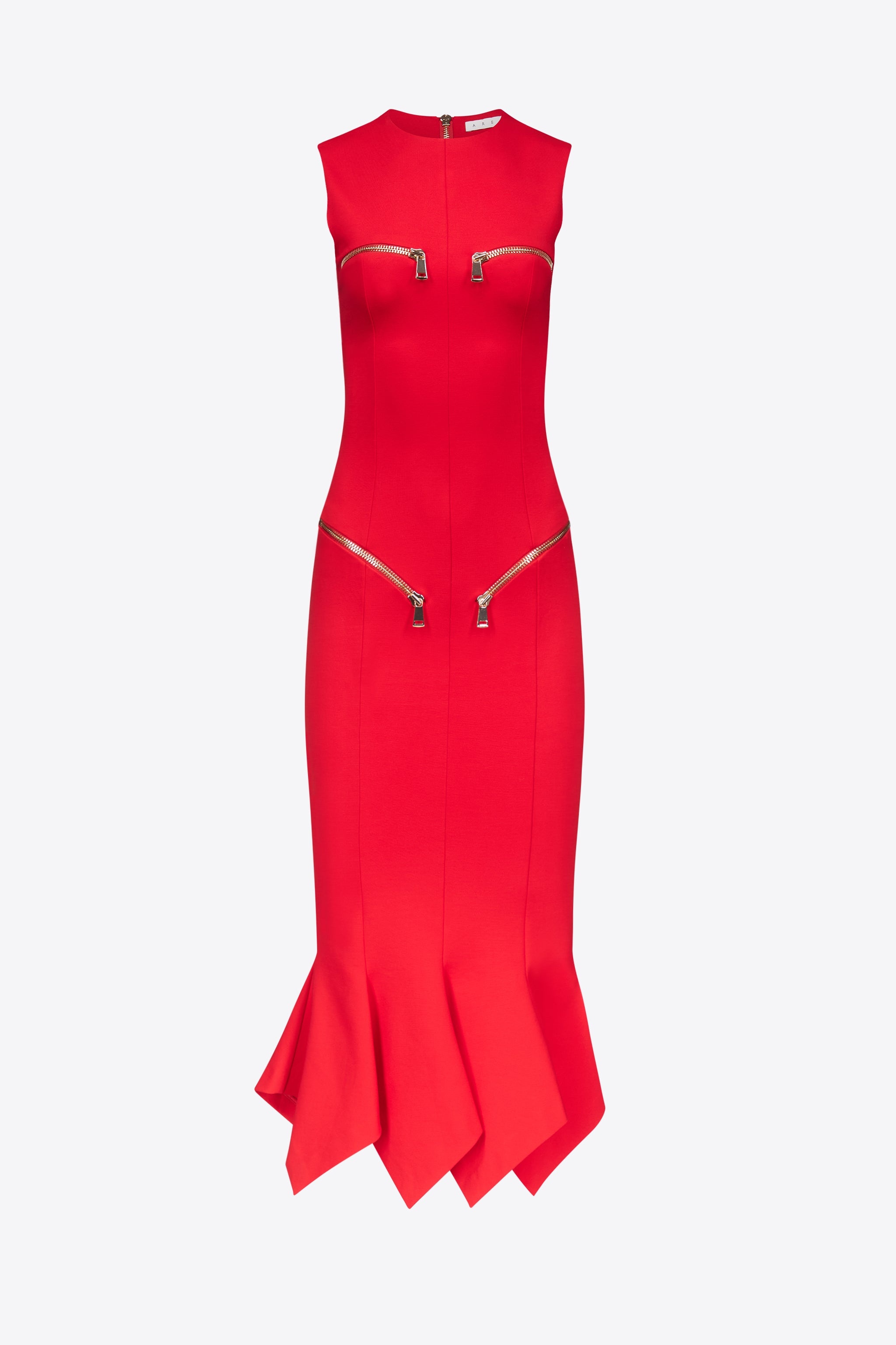 HANDKERCHIEF ZIPPER MIDI DRESS - 1
