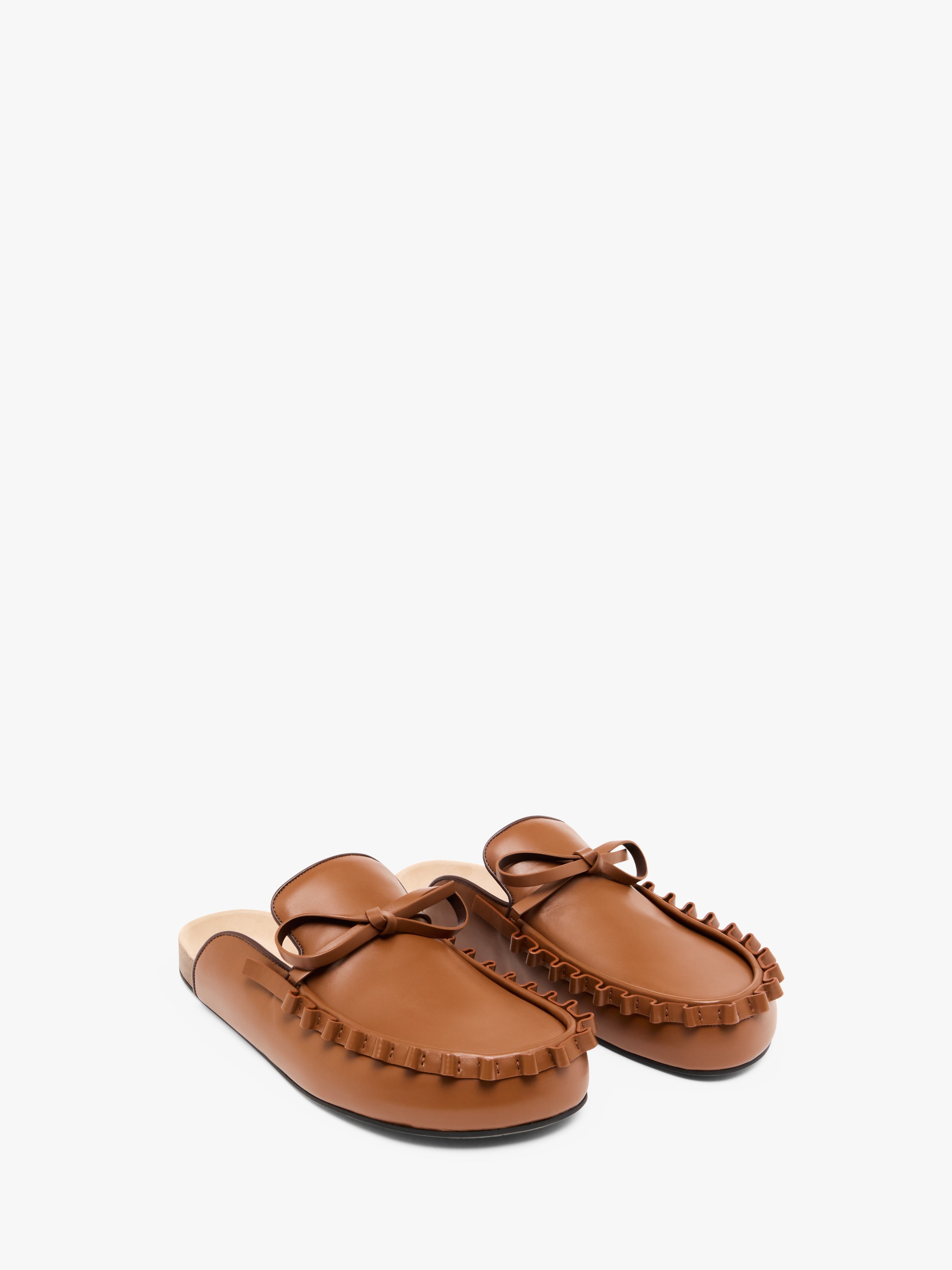 RUFFLE LOAFER LEATHER MULES - 2