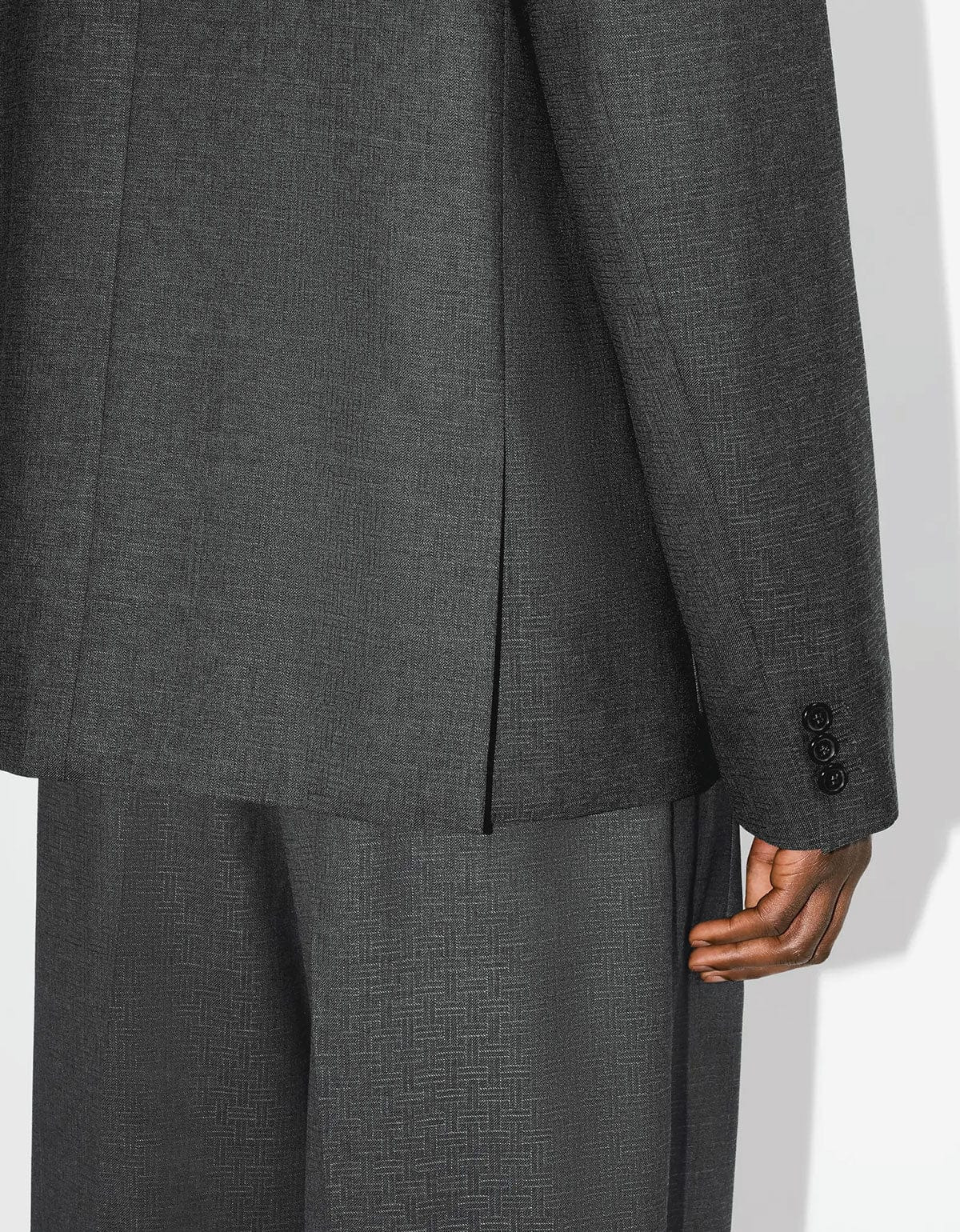 KENZO Weave Taupe Wool Jacquard Kimono Jacket - 7