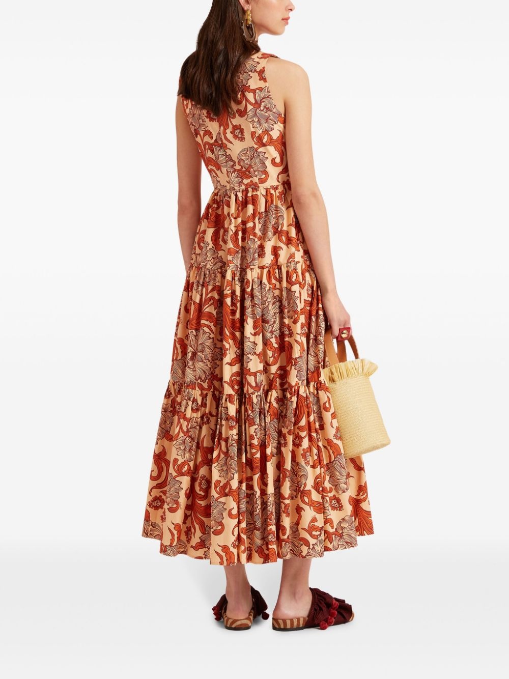 Big botanical-print poplin dress - 3