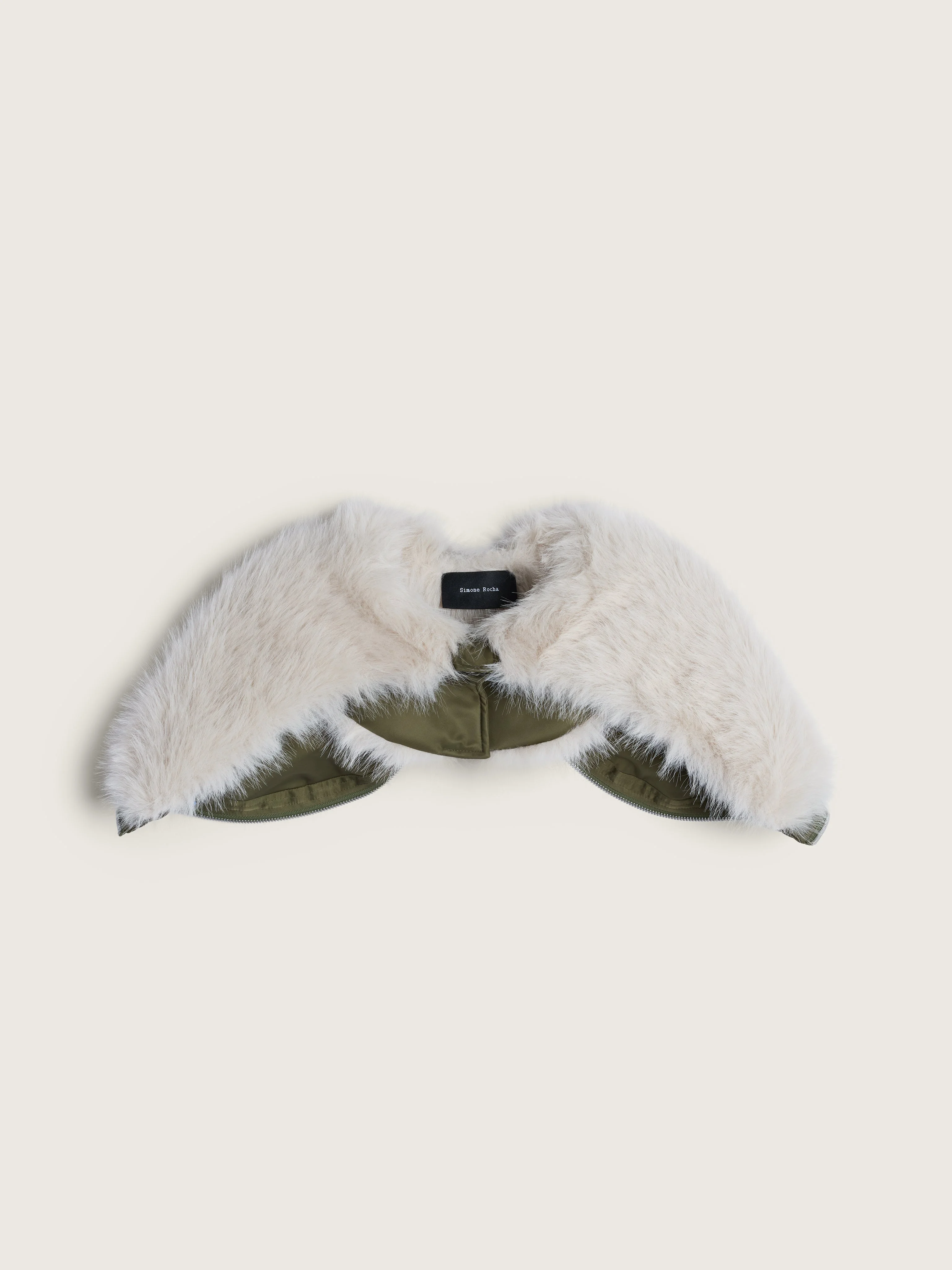Split Faux Fur Zip Hood - 1