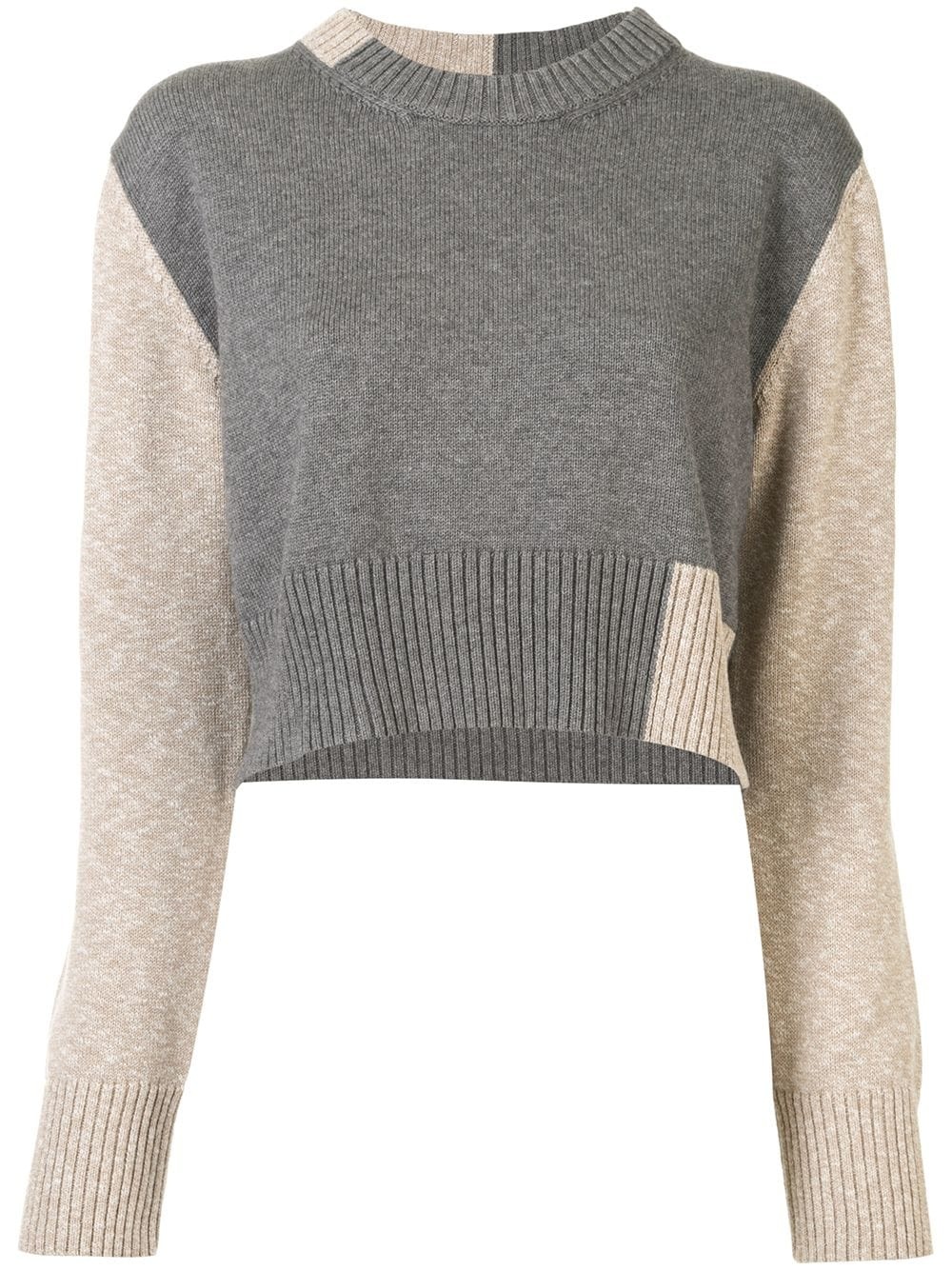 two-tone cropped jumper - 1