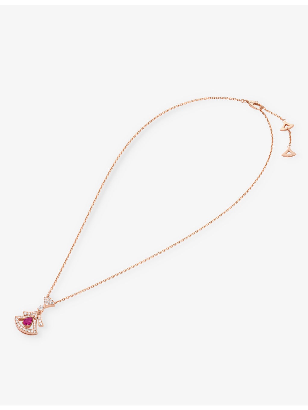 Divas’ Dream 18ct rose-gold, 0.46ct brilliant-cut diamond and rubellite pendant necklace - 3