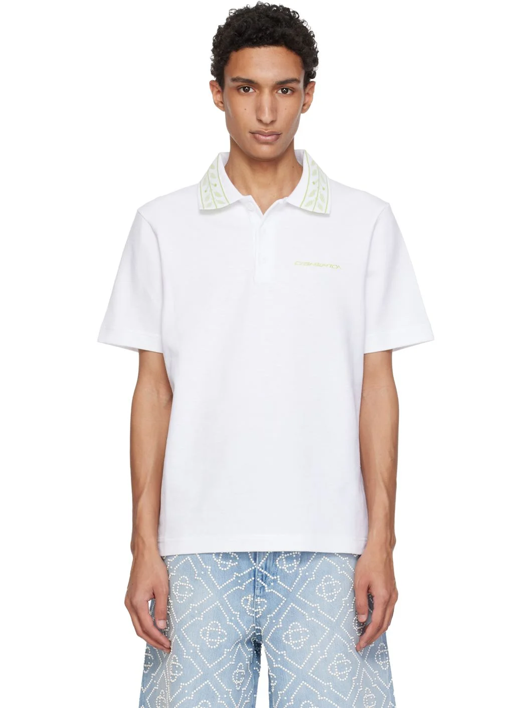 White Laurel Piqué Polo - 1