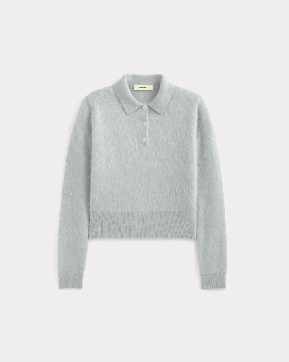 LUSH CASHMERE CROPPED POLO SWEATER - 1