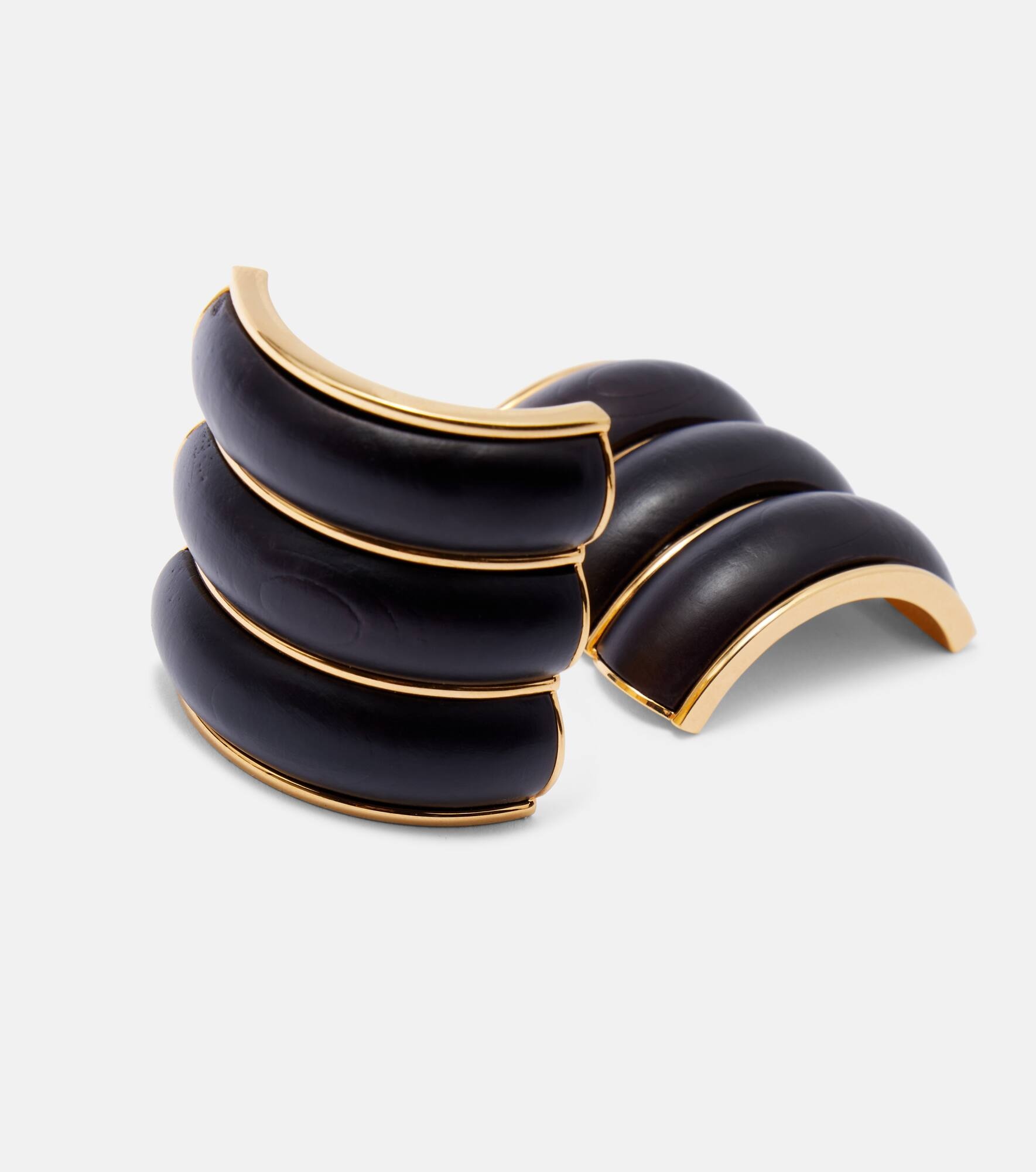 Wood clip-on earrings - 4