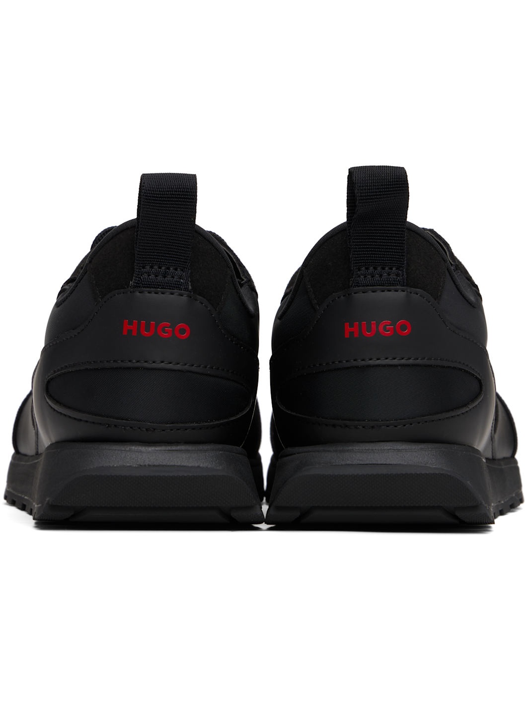 Black Mixed-Material Branded Accent Sneakers - 2