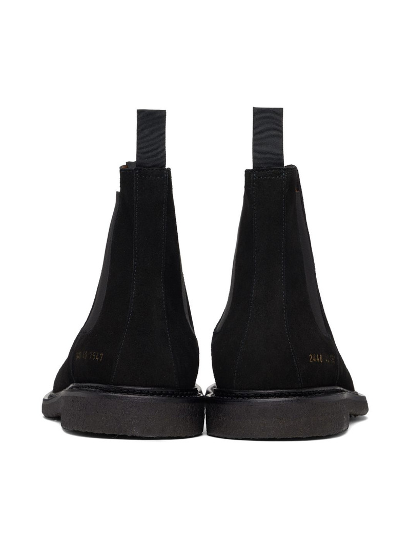 Black Waxed Suede Chelsea Boots 2