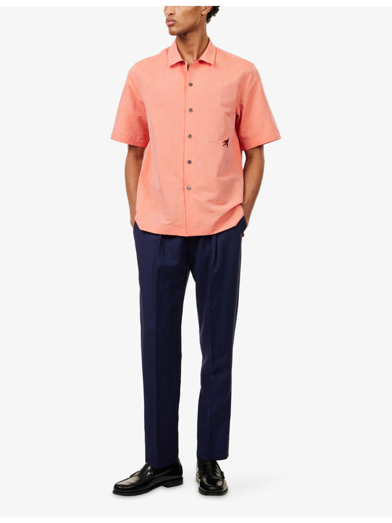 Paul Smith Bird Embroidery Cotton-Linen Shirt outlook