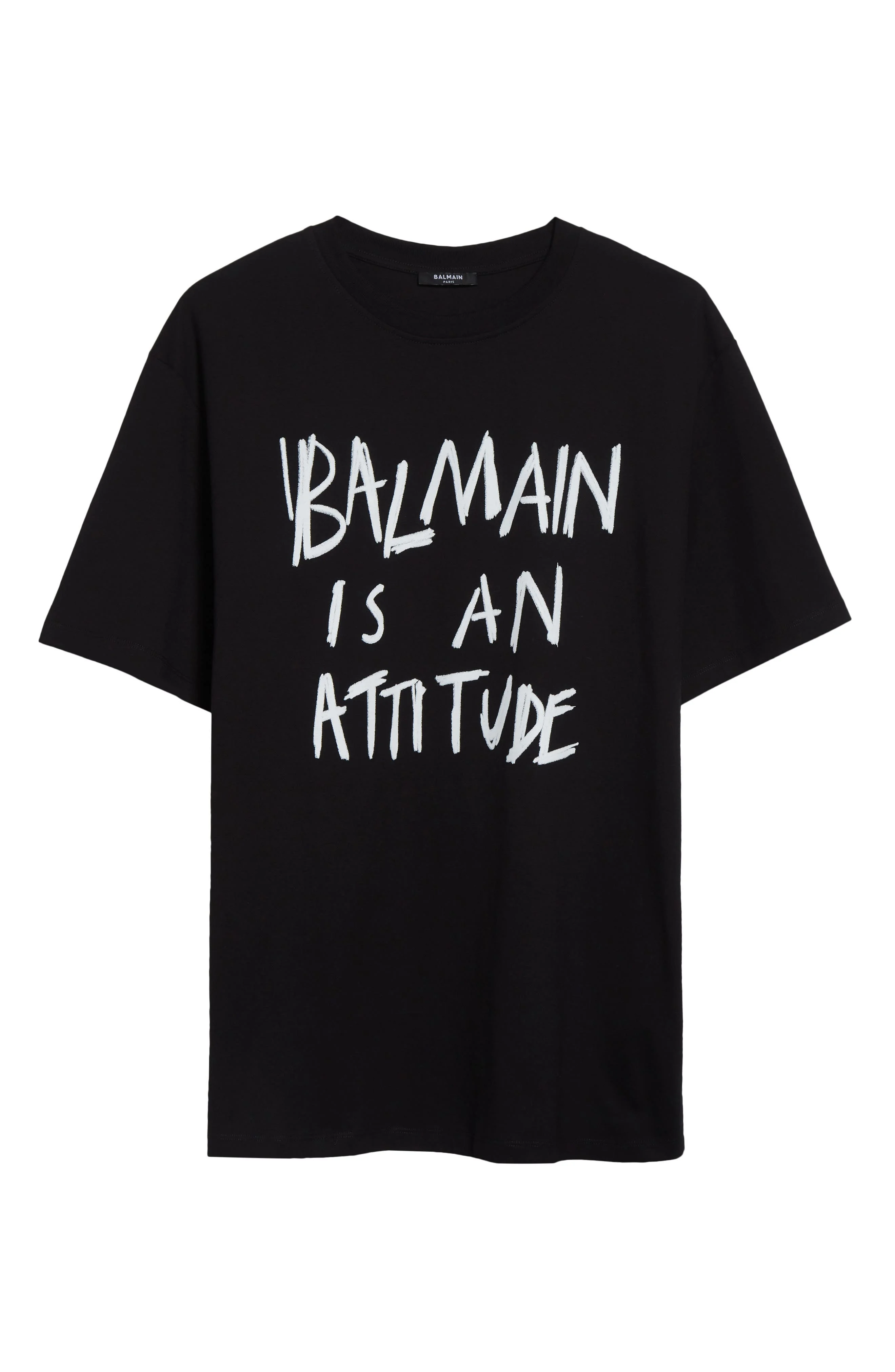 Balmain Attitude Graphic T-Shirt in Eab Blk/White at Nordstrom - 1