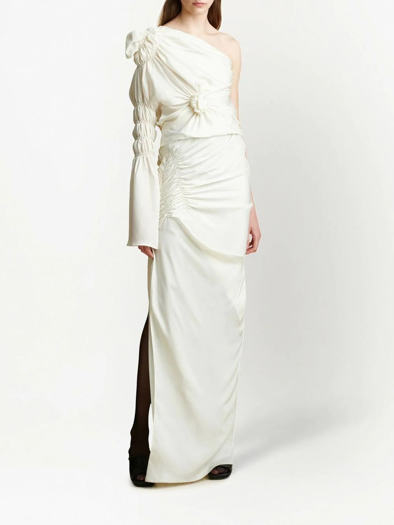 KHAITE Apollo one-shoulder draped long dress outlook
