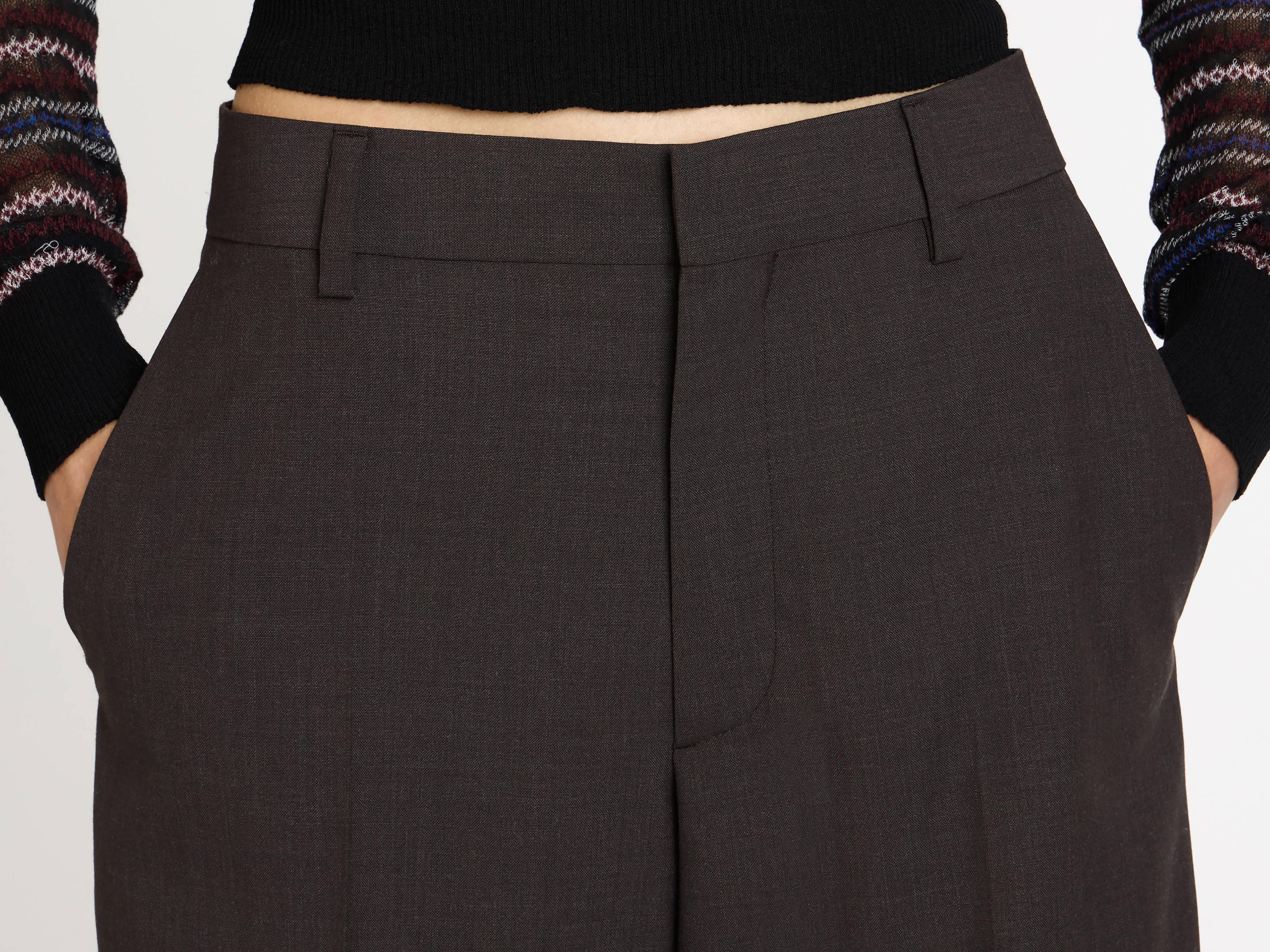 TAILORED TUXEDO TROUSERS IN CHOCOLATE BROWN - 7