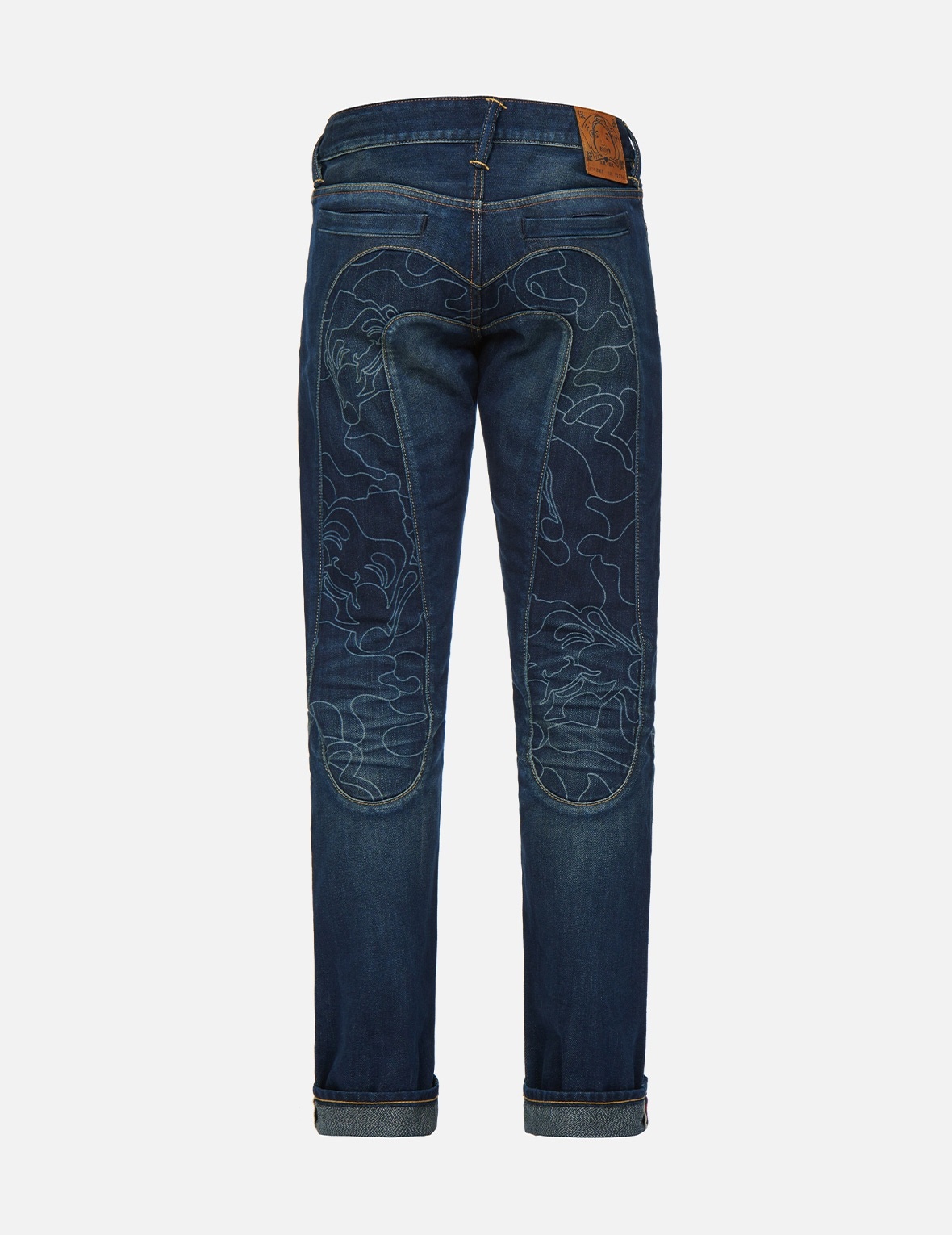DISCHARGED CAMOUFLAGE DAICOCK INSERT SLIM STRAIGHT FIT JEANS #2010 - 2