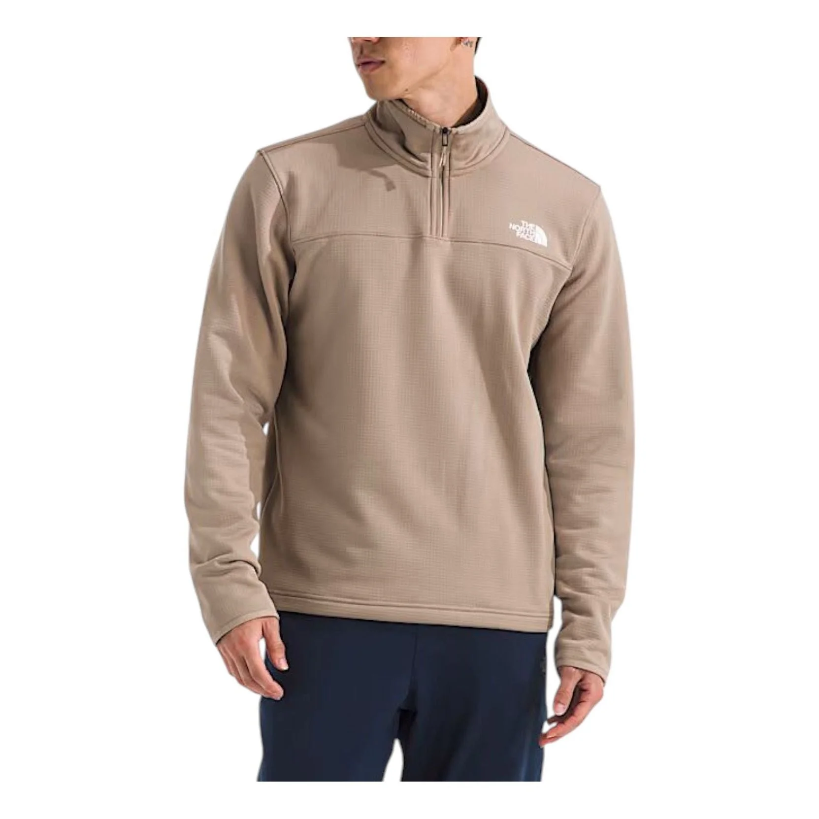 THE NORTH FACE Cedar Trail Grid Fleece ¼-Zip Jacket 'Mushroom Grey' NF0A8AZEBOX - 1