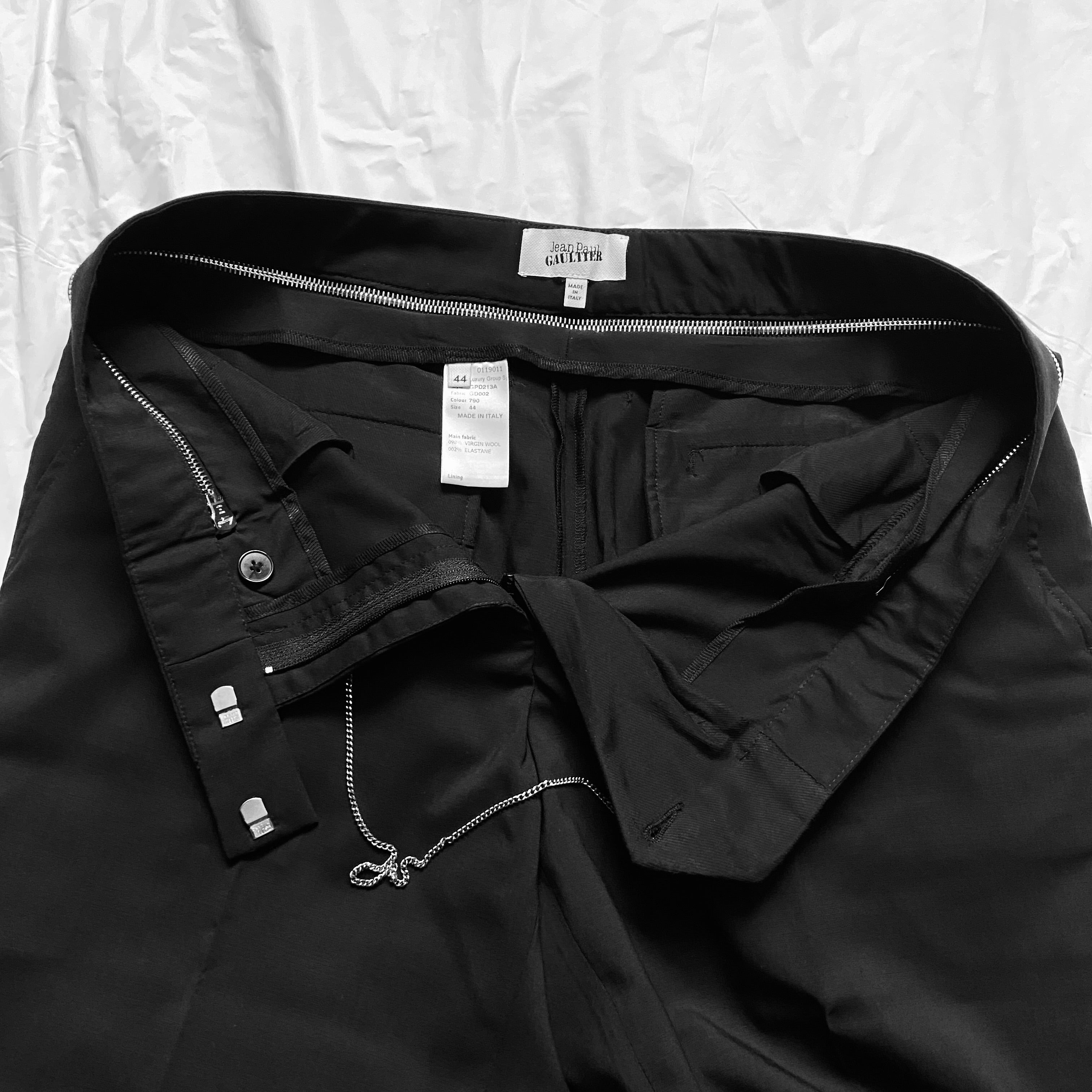 Jean paul gaultier bumster chain zipper pants  44 - 7