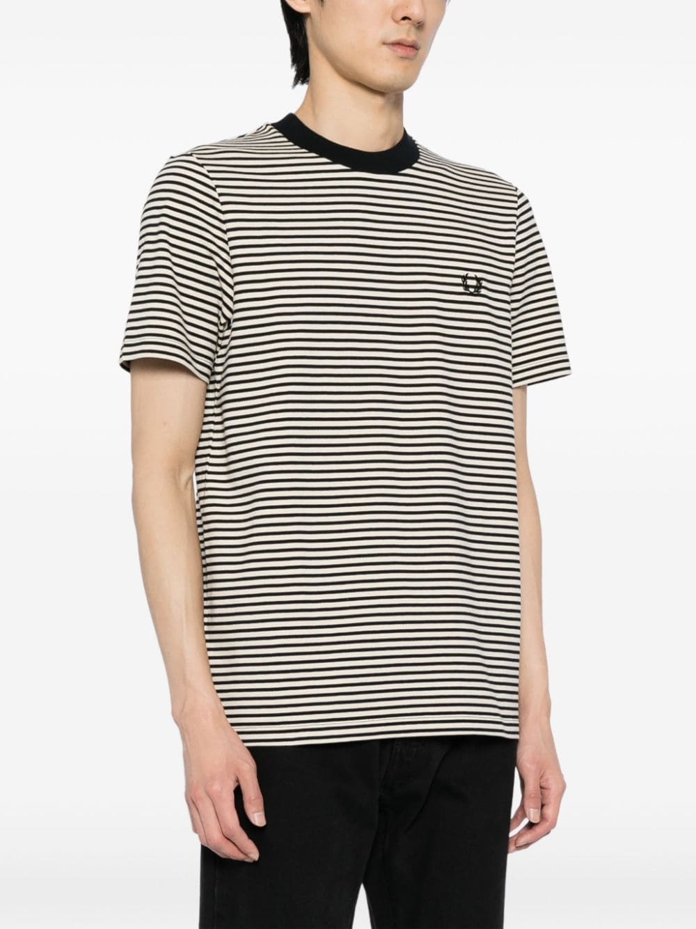 Laurel Wreath-embroidered striped T-shirt - 3