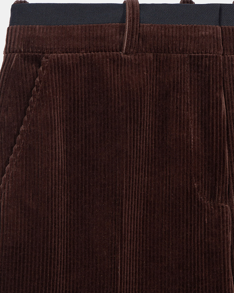 BROWN CORDUROY STRAIGHT-LEG TAILORED PANTS 4