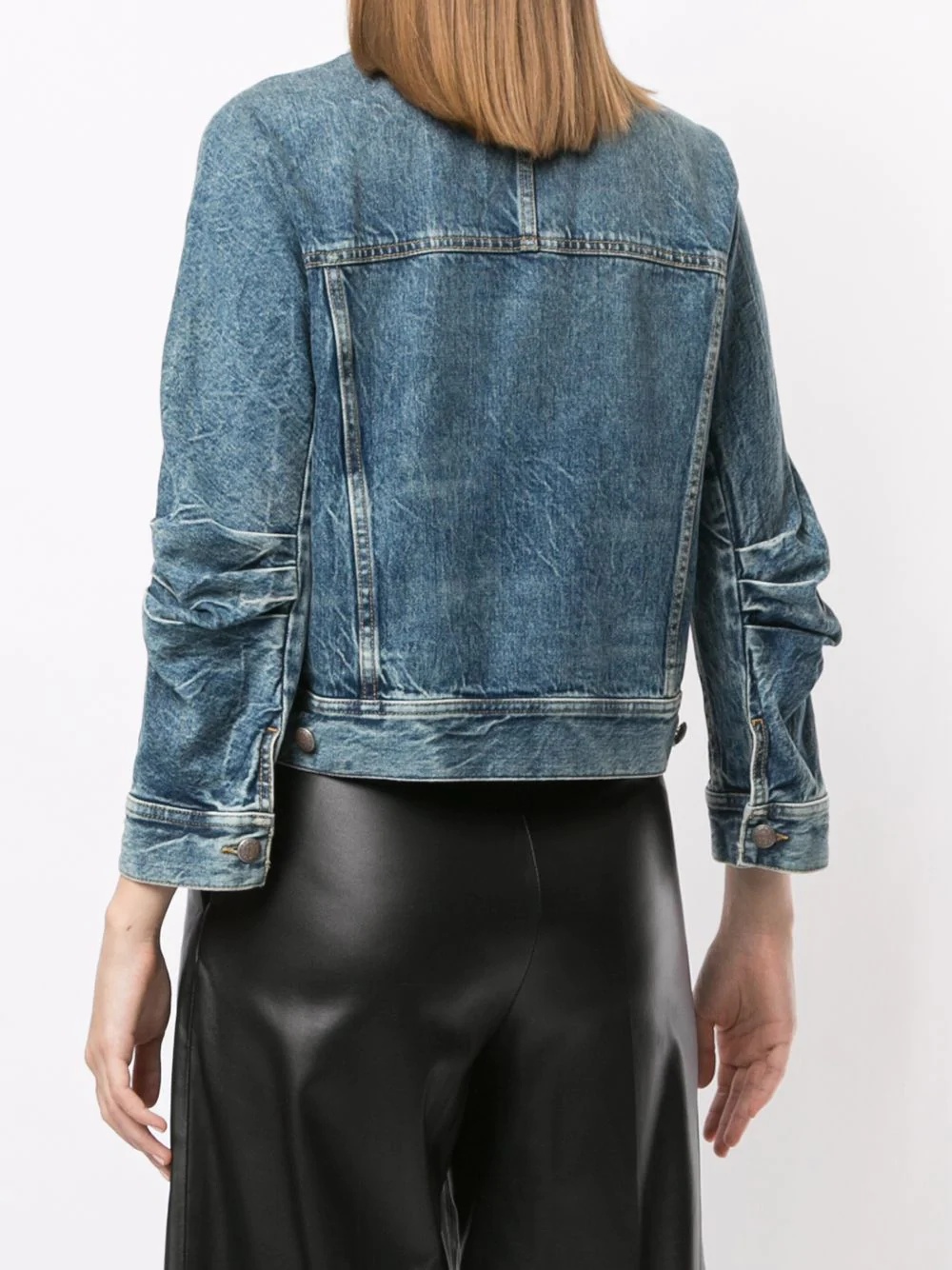 cropped denim jacket - 4