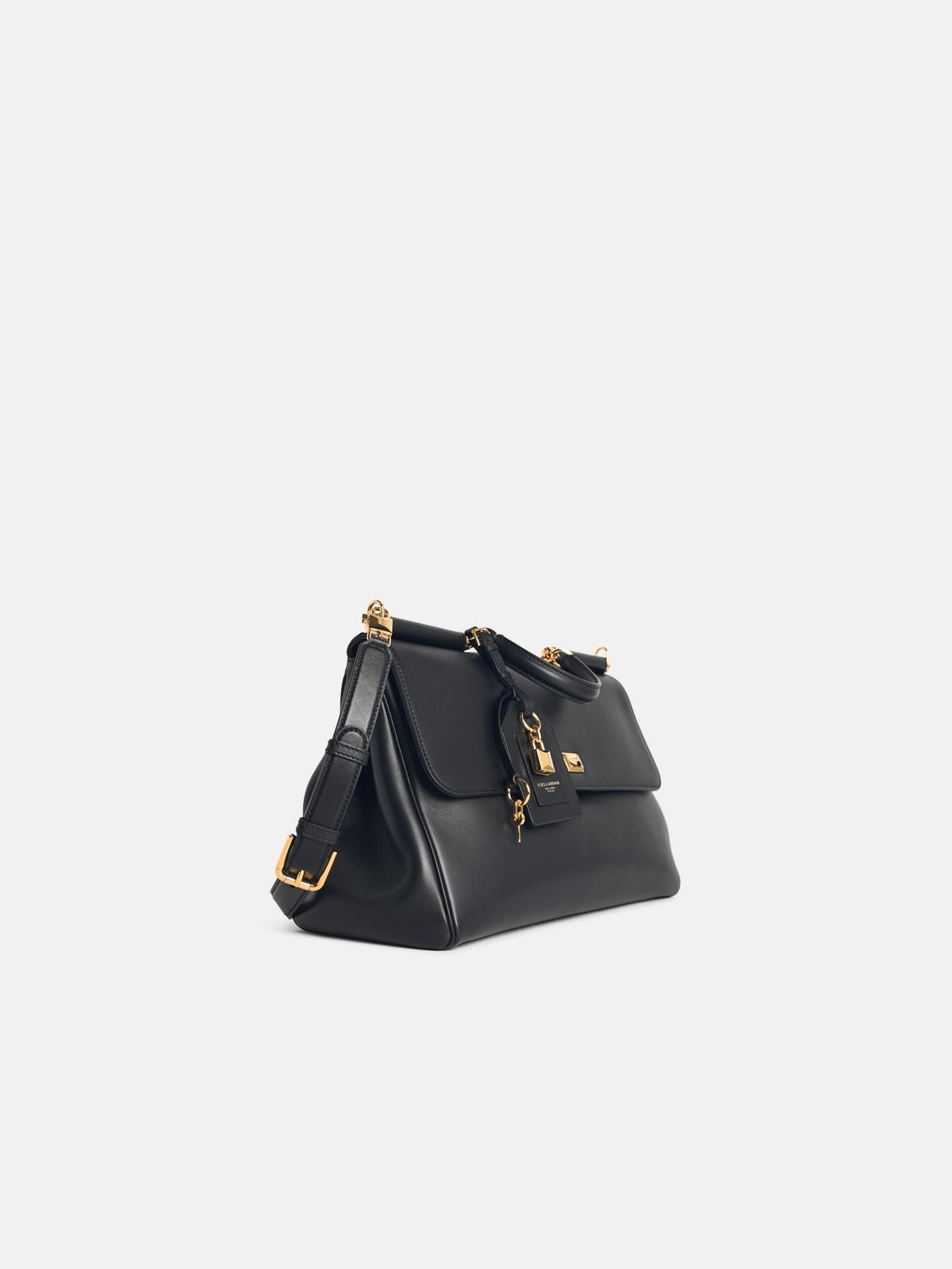 'SICILY' BLACK LEATHER HANDBAG - 2