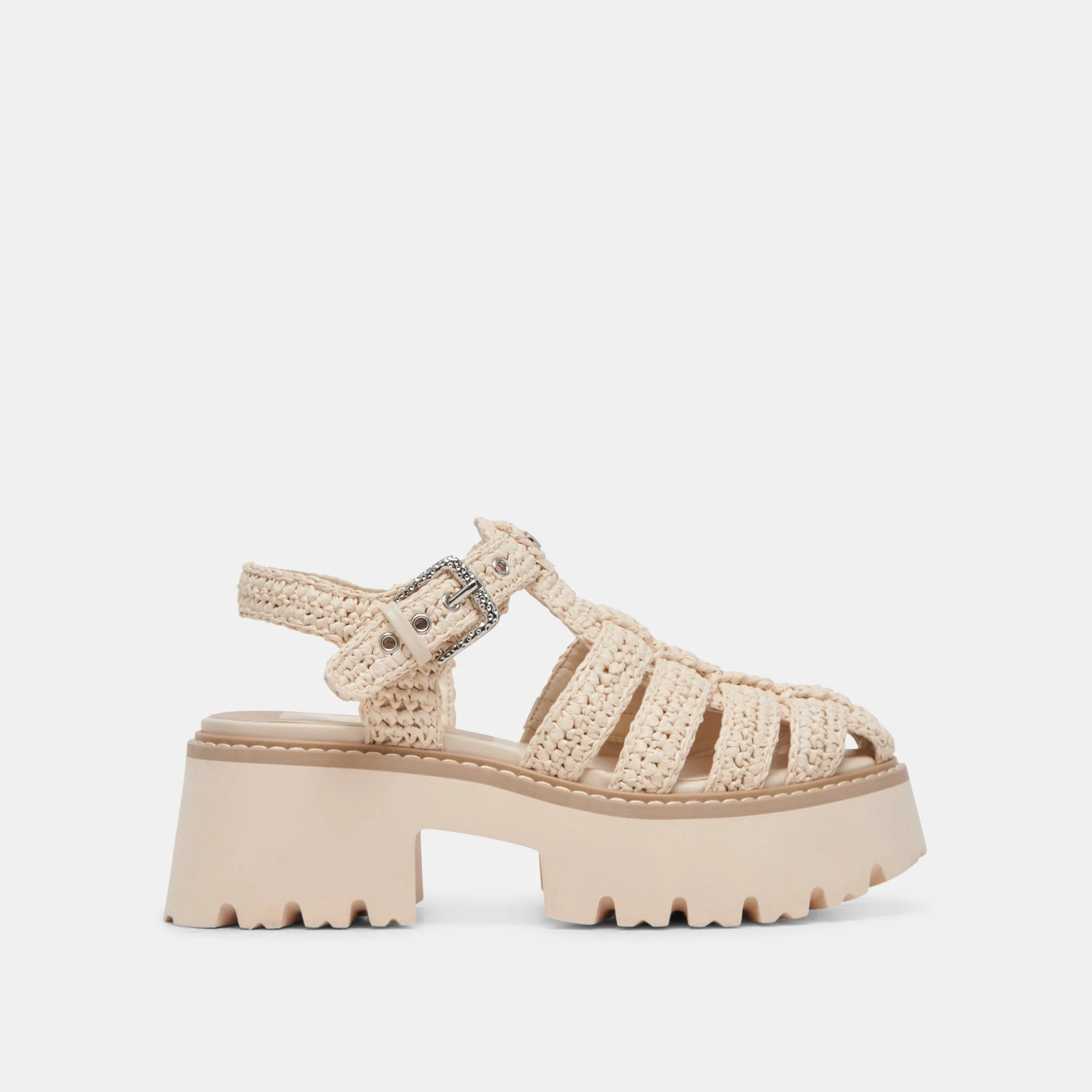 LASLY SANDALS OATMEAL KNIT - 1