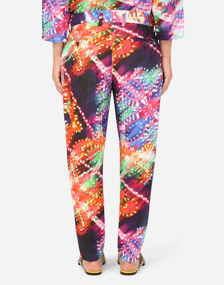 Illumination-print linen pants - 2