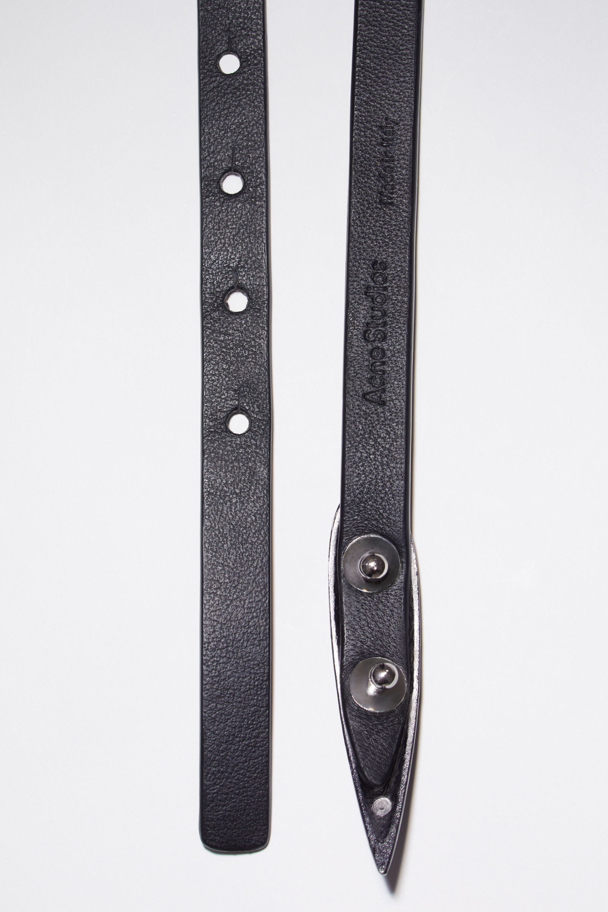 Leather nail bracelet - Black - 2