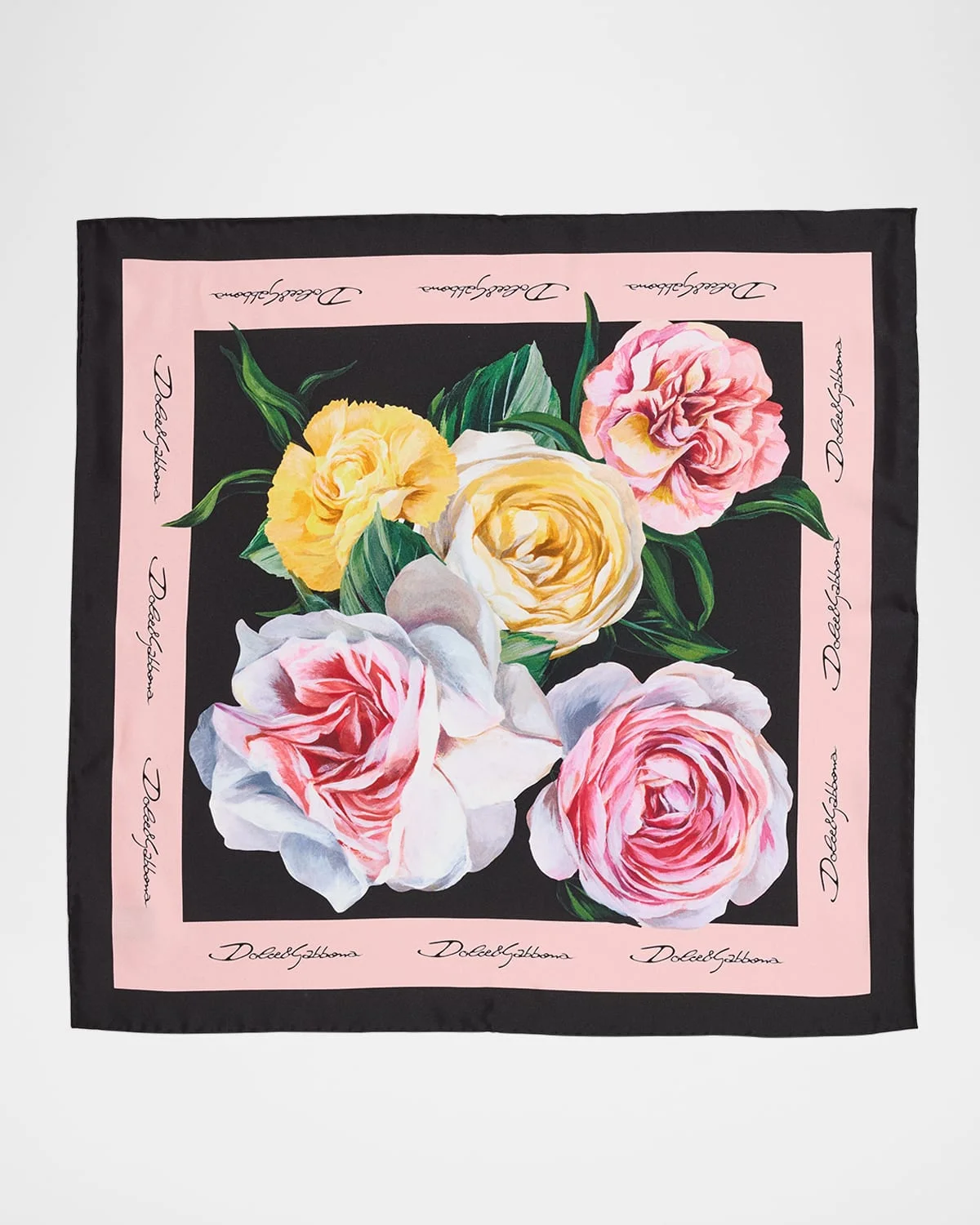 Floral Silk Twill Foulard Scarf - 1