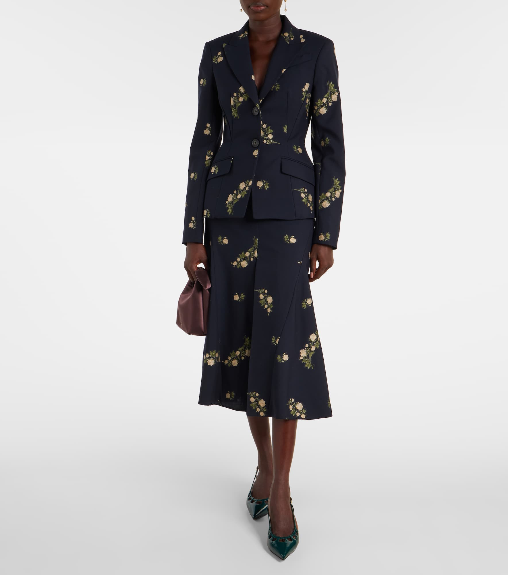Floral jacquard midi skirt - 2