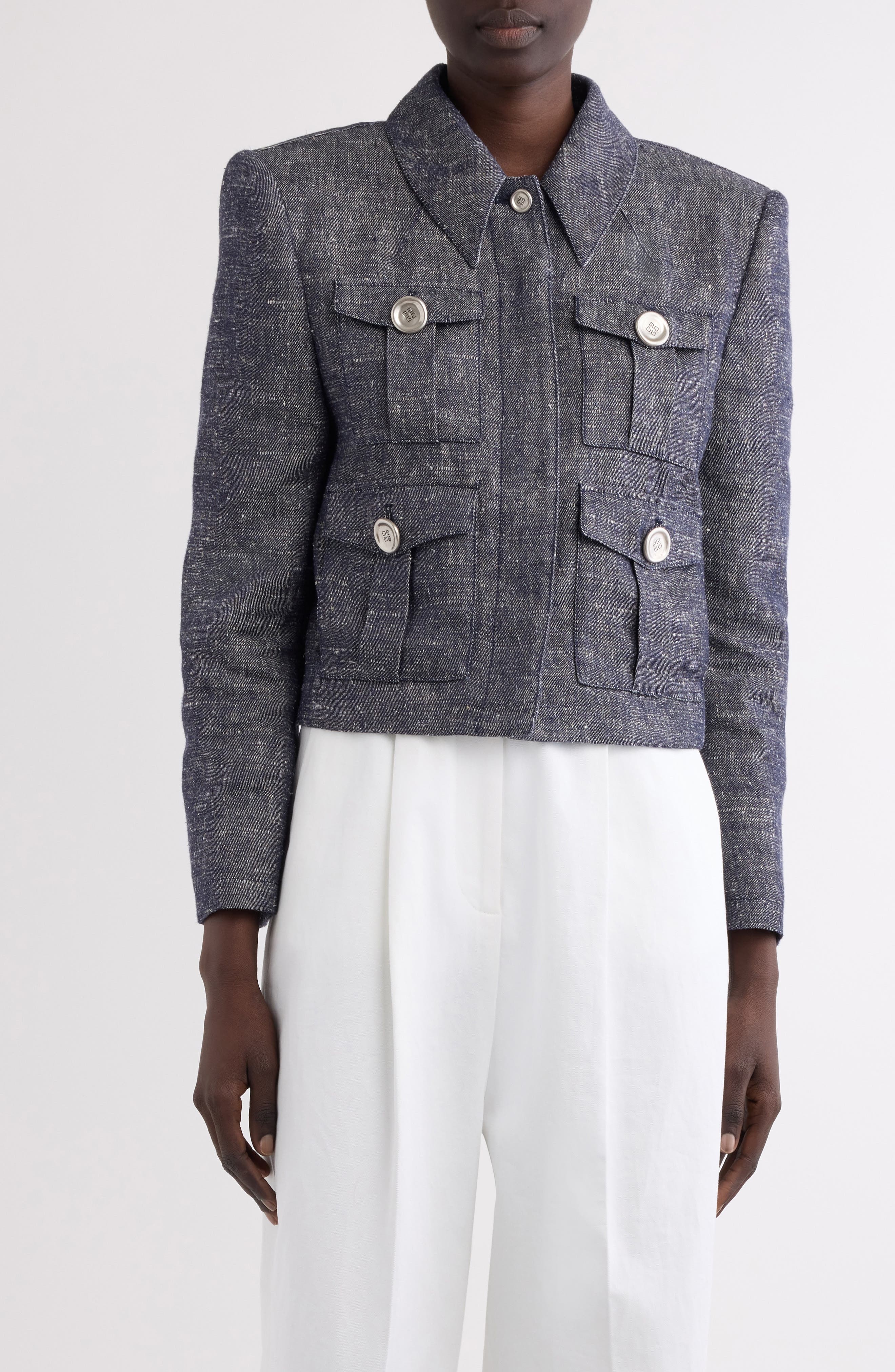 Givenchy Four Pocket Jacket in Denim Blue at Nordstrom - 1