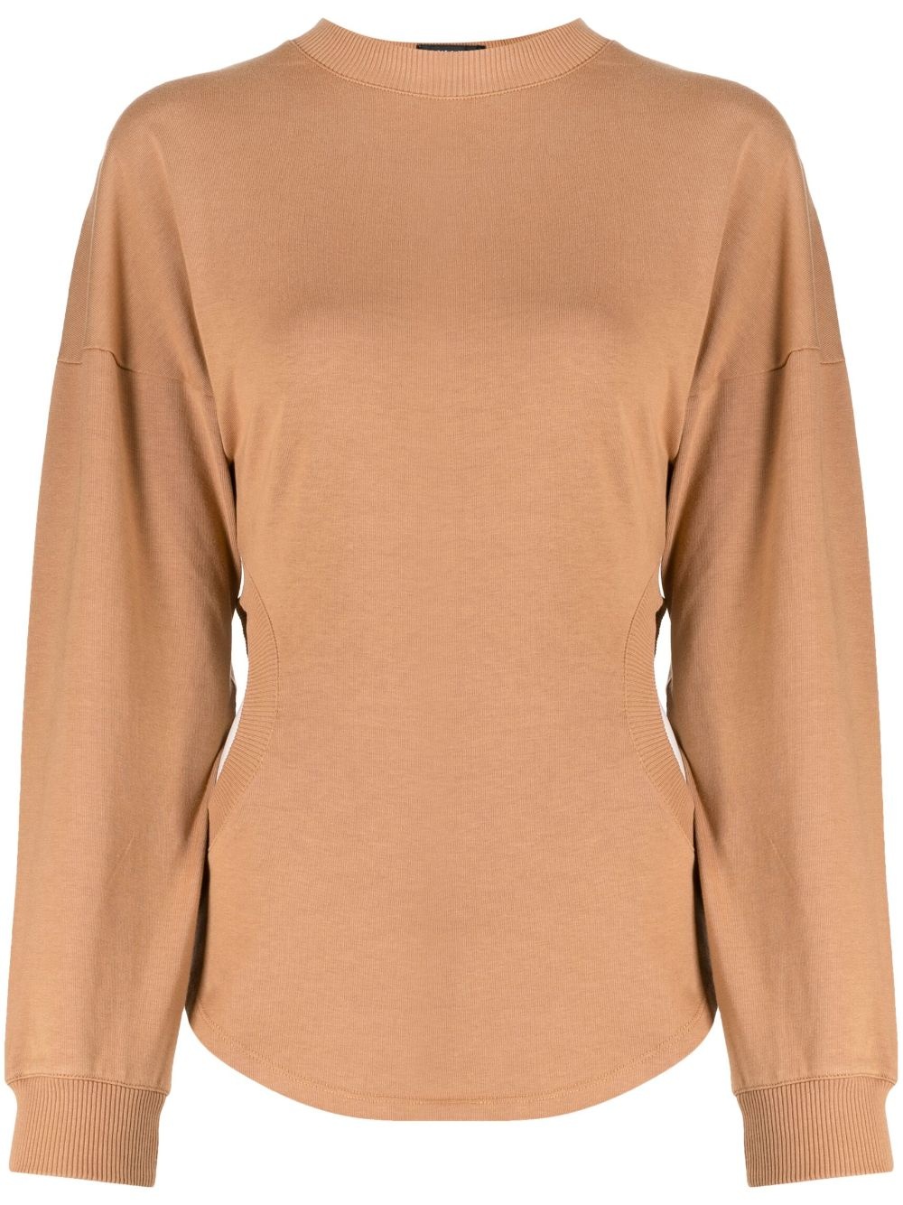 LONG SLEEVE JERSEY TOP WITH CUT-OUT DETAIL TERRACOTTA - 5