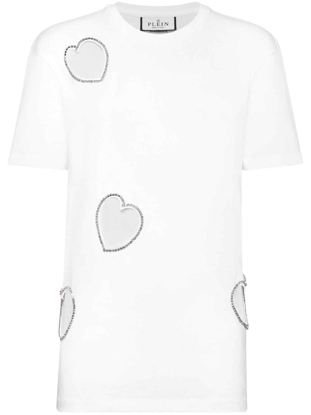 heart-motif cut-out T-shirt - 1