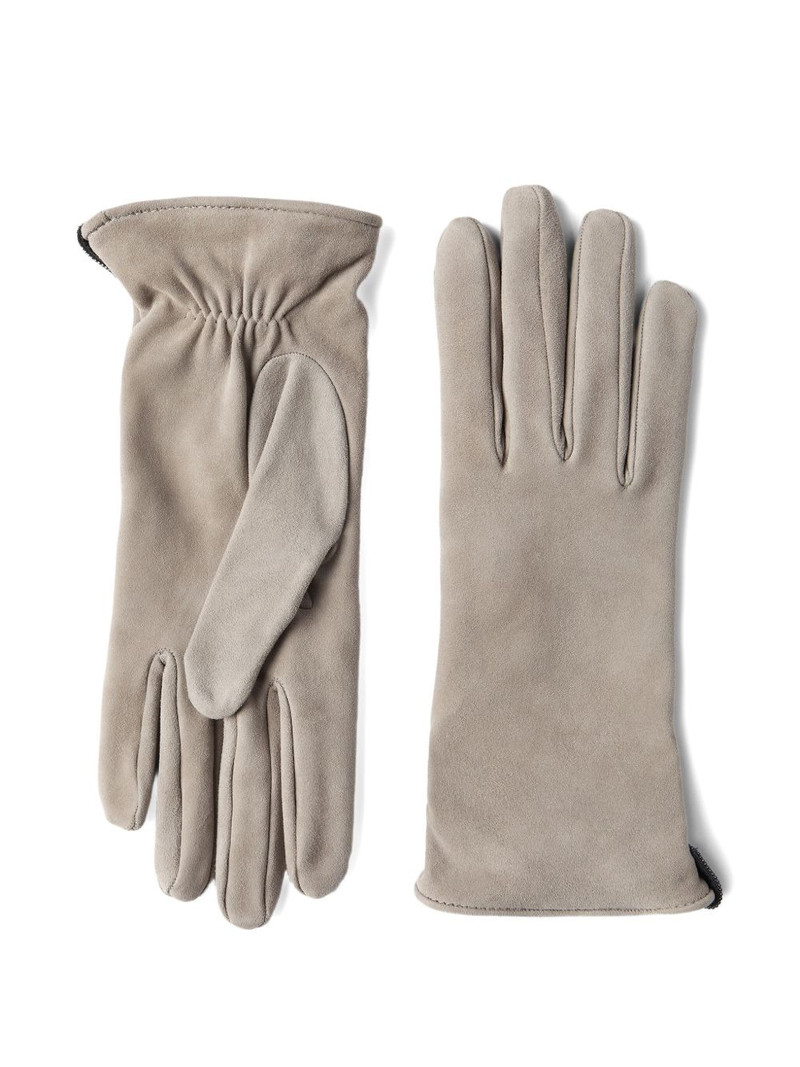 gathered-detail leather gloves 1