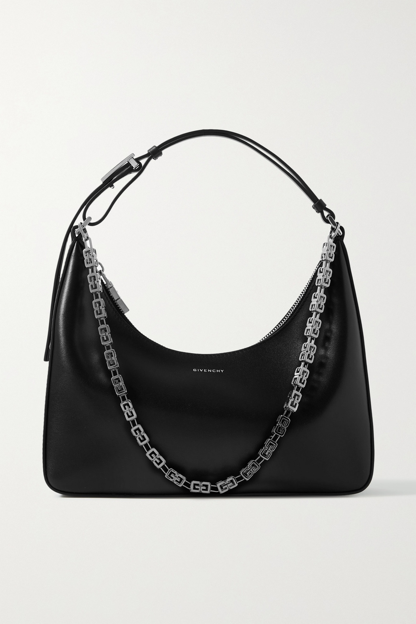 Moon Cut small chain-embellished leather shoulder bag - 1