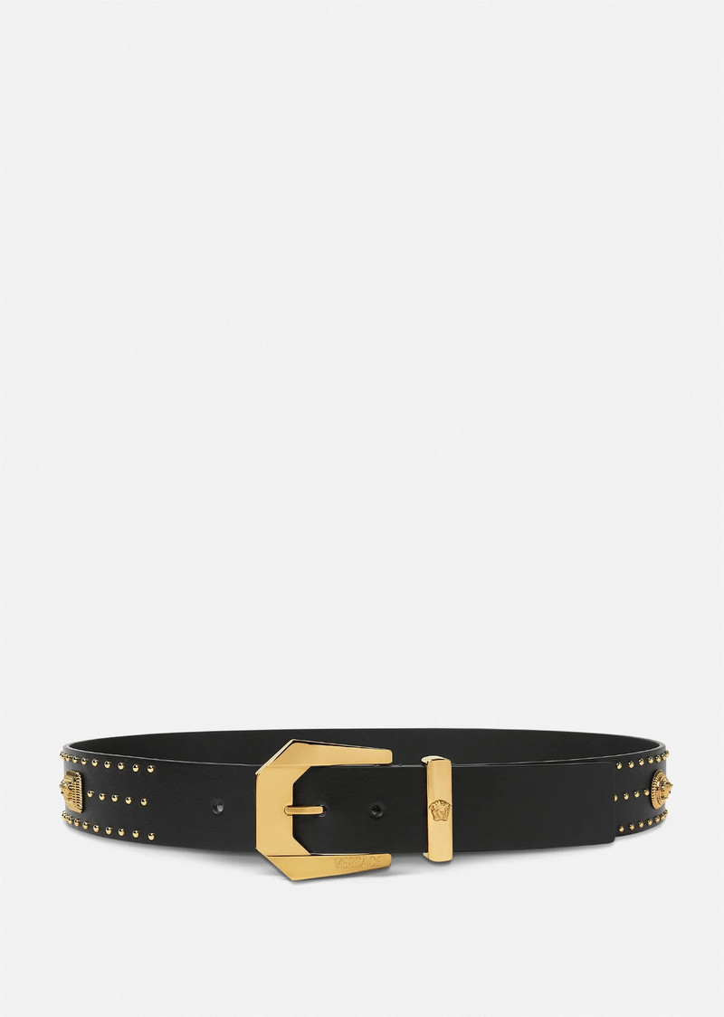 Medusa Heritage Studded Leather Belt 4 cm - 1
