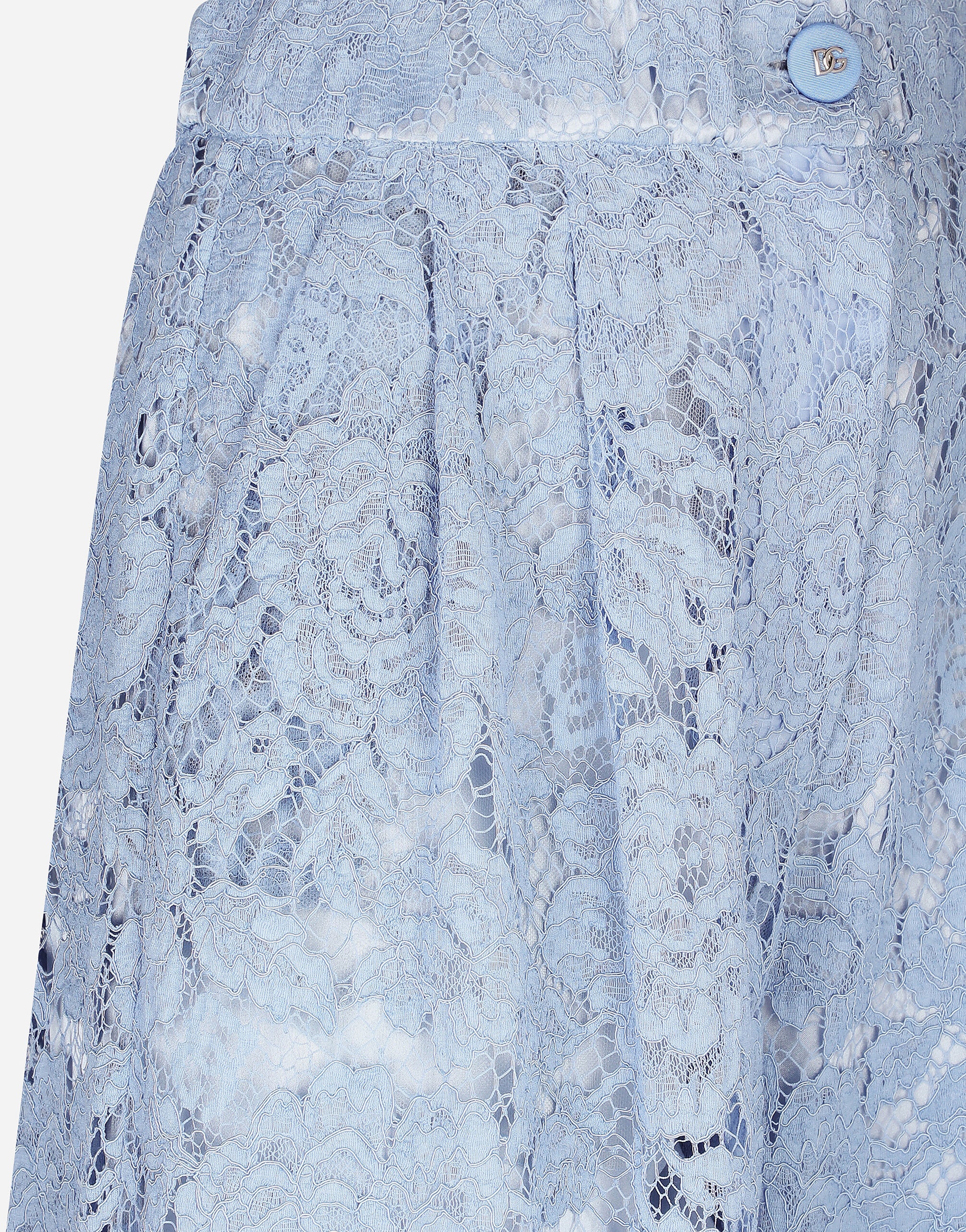 Flared floral cordonetto lace pants with DG logo - 5