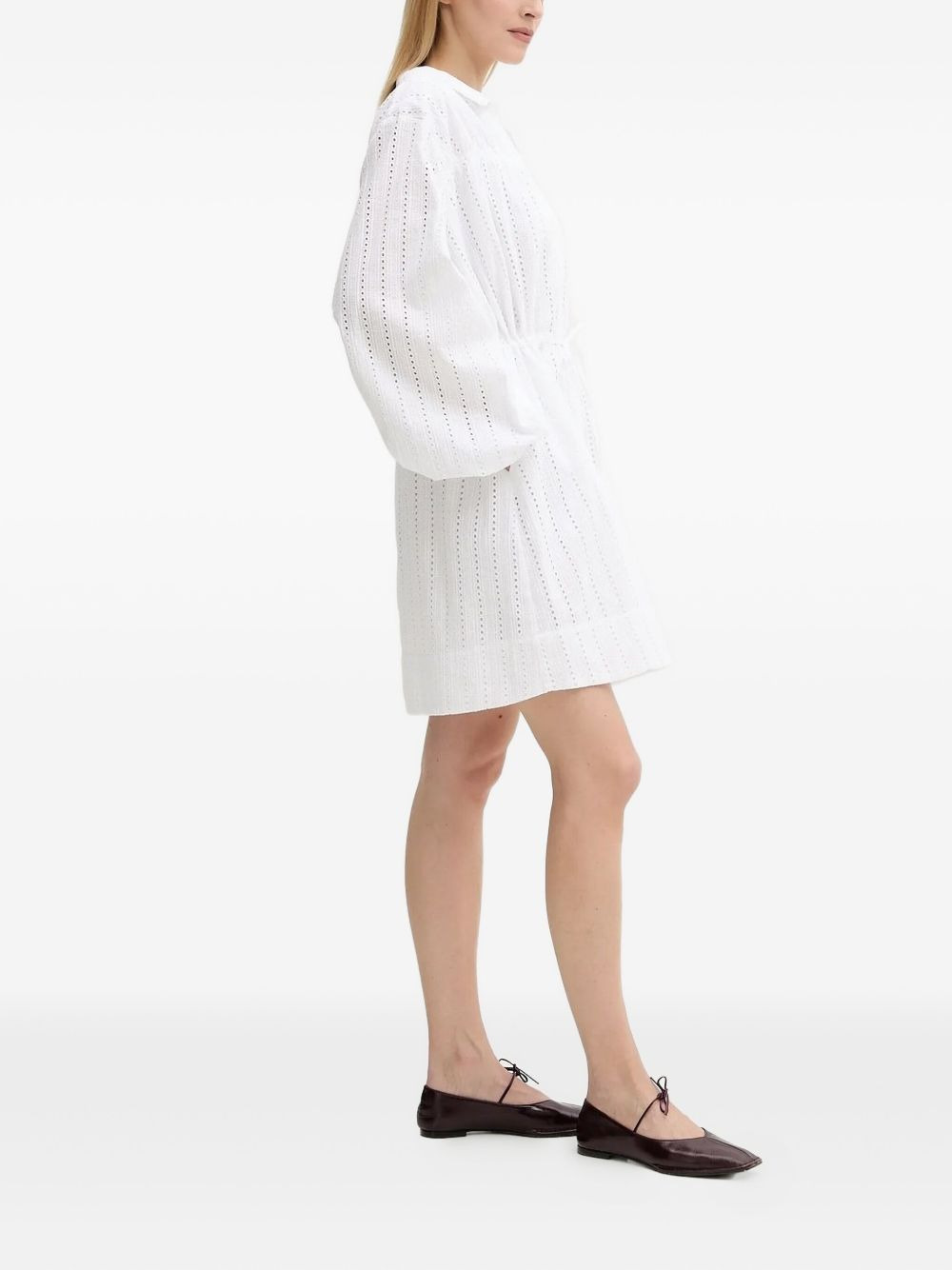 Samanarola eyelet detailing mini dress - 3