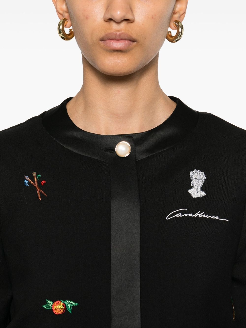 motif-embroidered jacket - 5