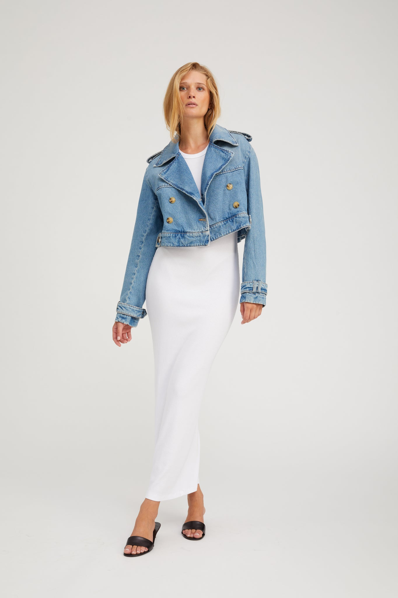 PARADIS CROPPED DENIM TRENCH - 4