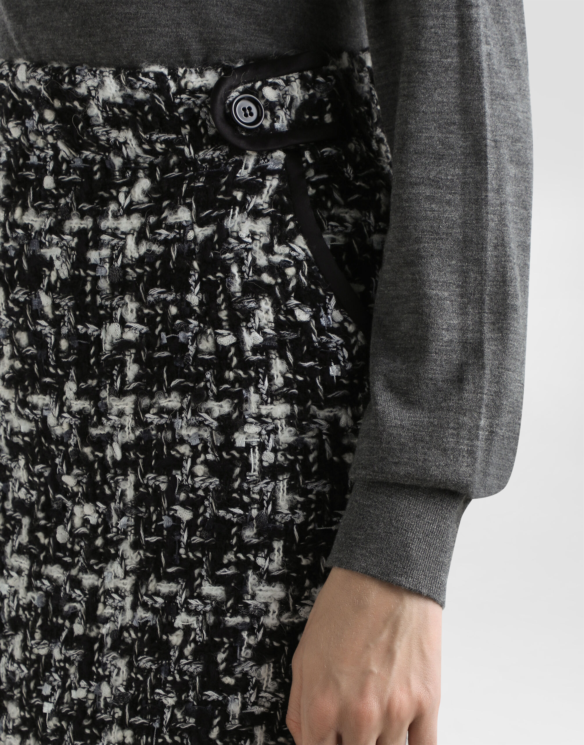 Wool blend check skirt - 4