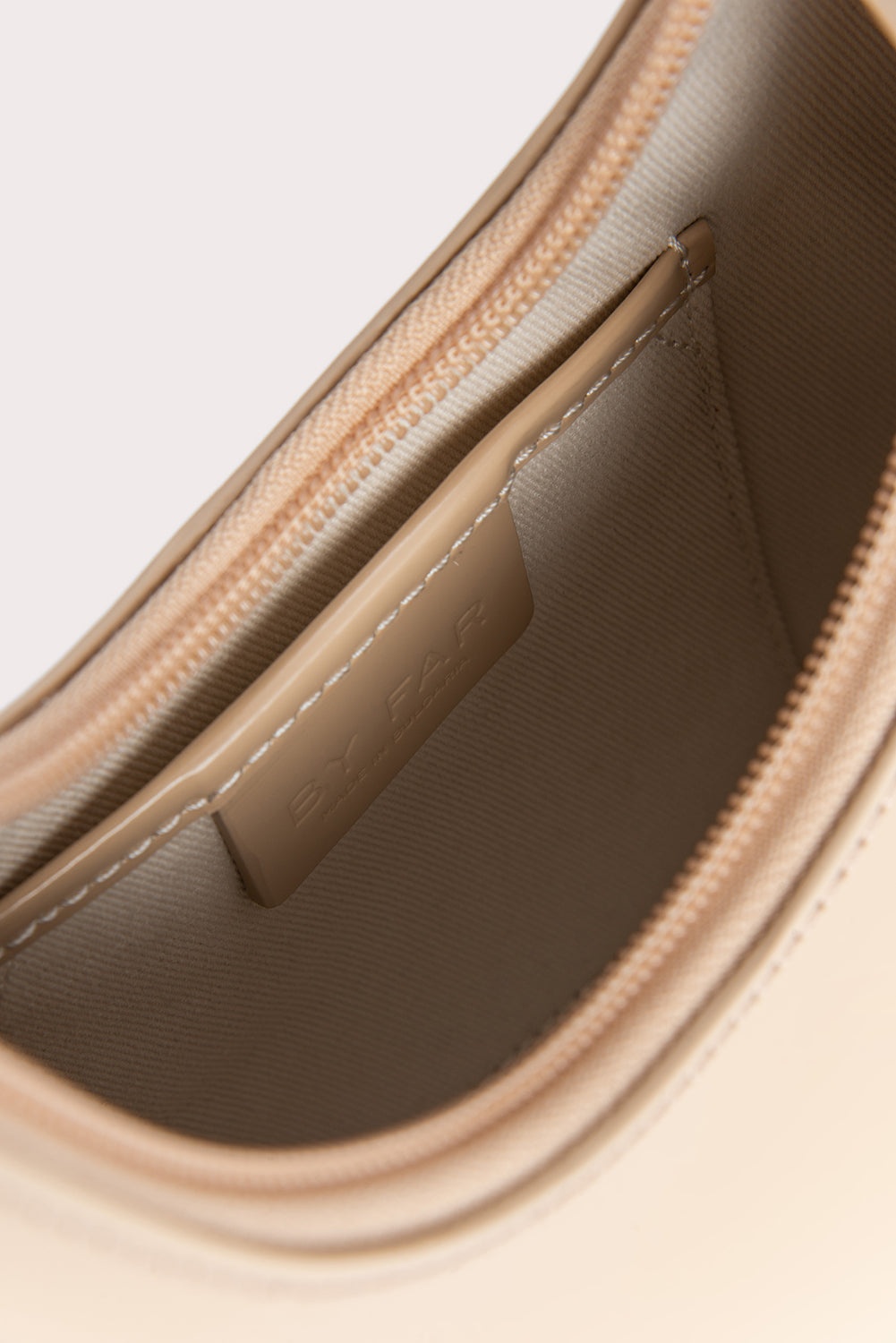 BY FAR Amber Kraft Semi Patent Leather | REVERSIBLE
