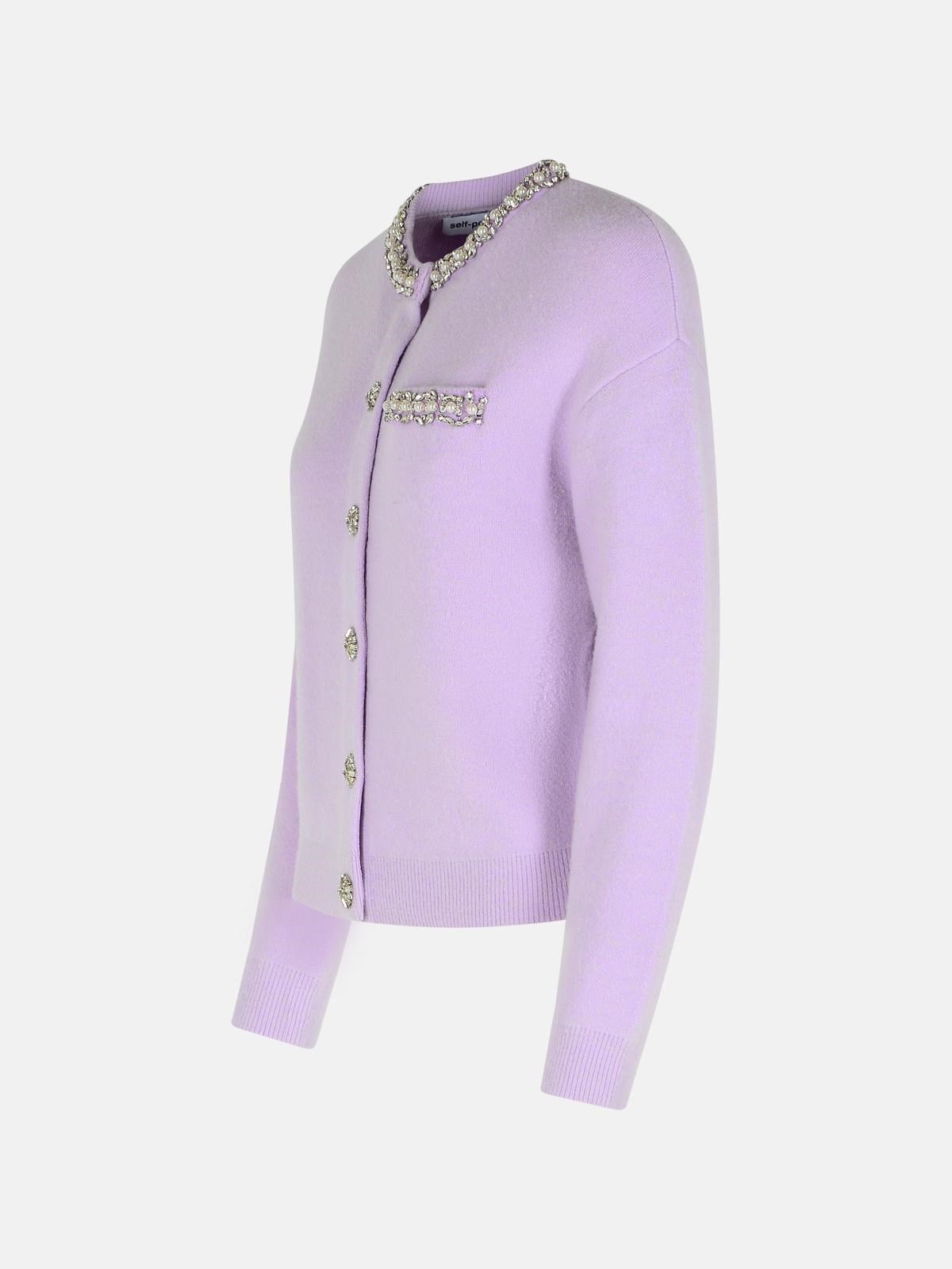 'CRYSTAL' LILAC VISCOSE BLEND SWEATER - 2