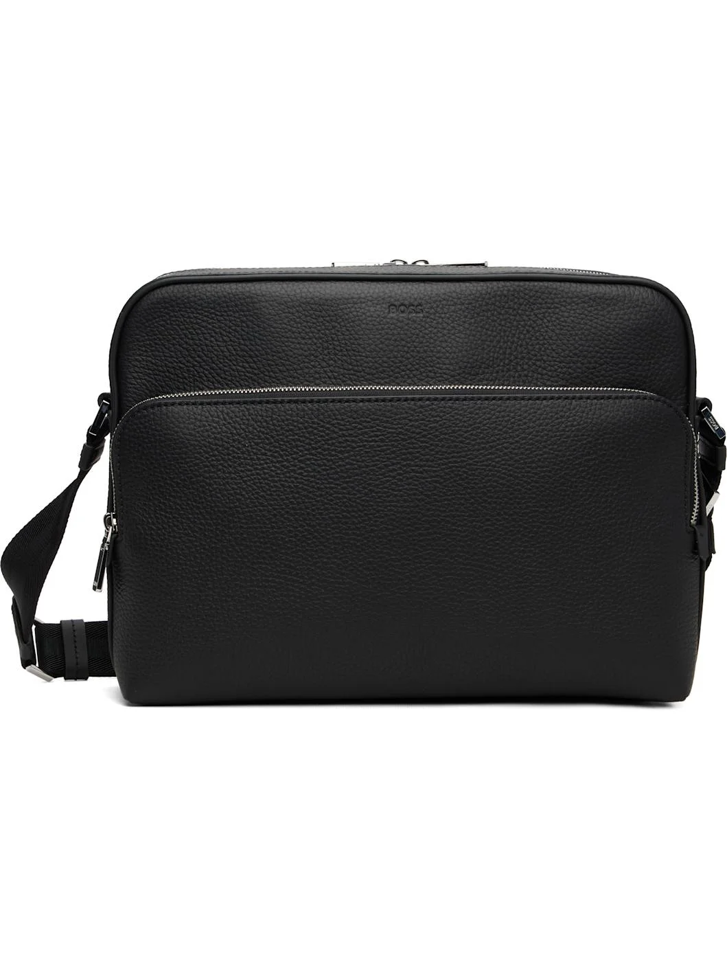Black Grained Leather Bag - 1