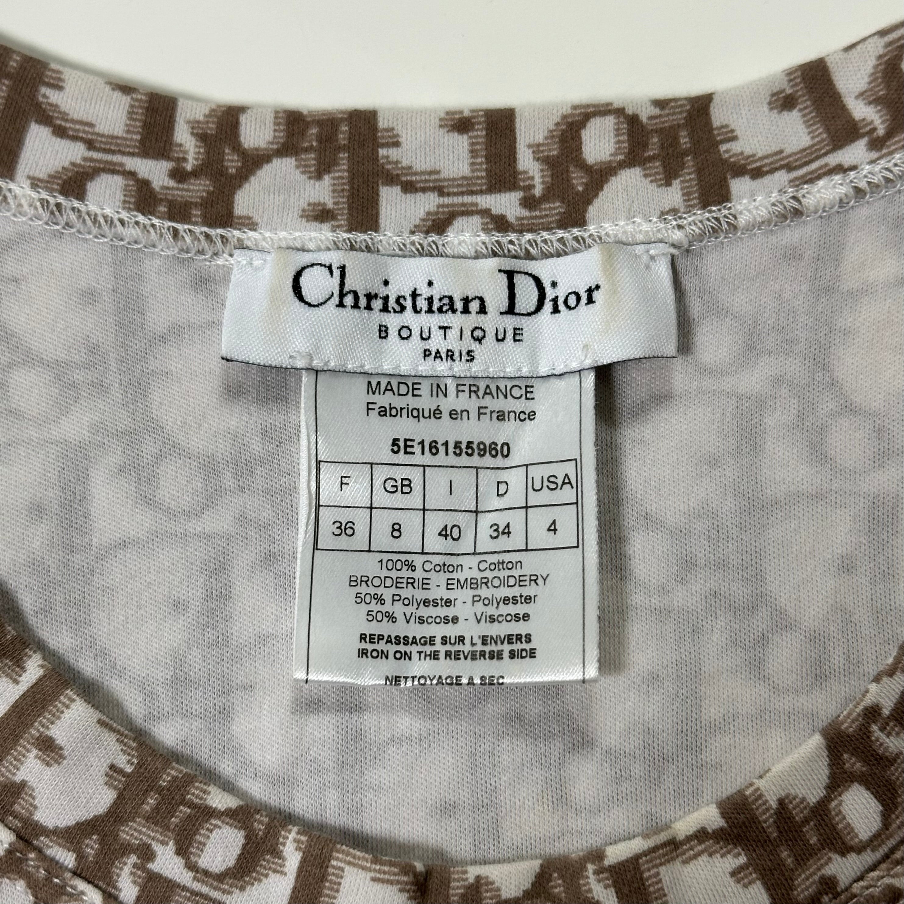 CHRISTIAN DIOR Spring Summer 2005 Diorissimo Floral Embroidered Trotter Tank Top - 5