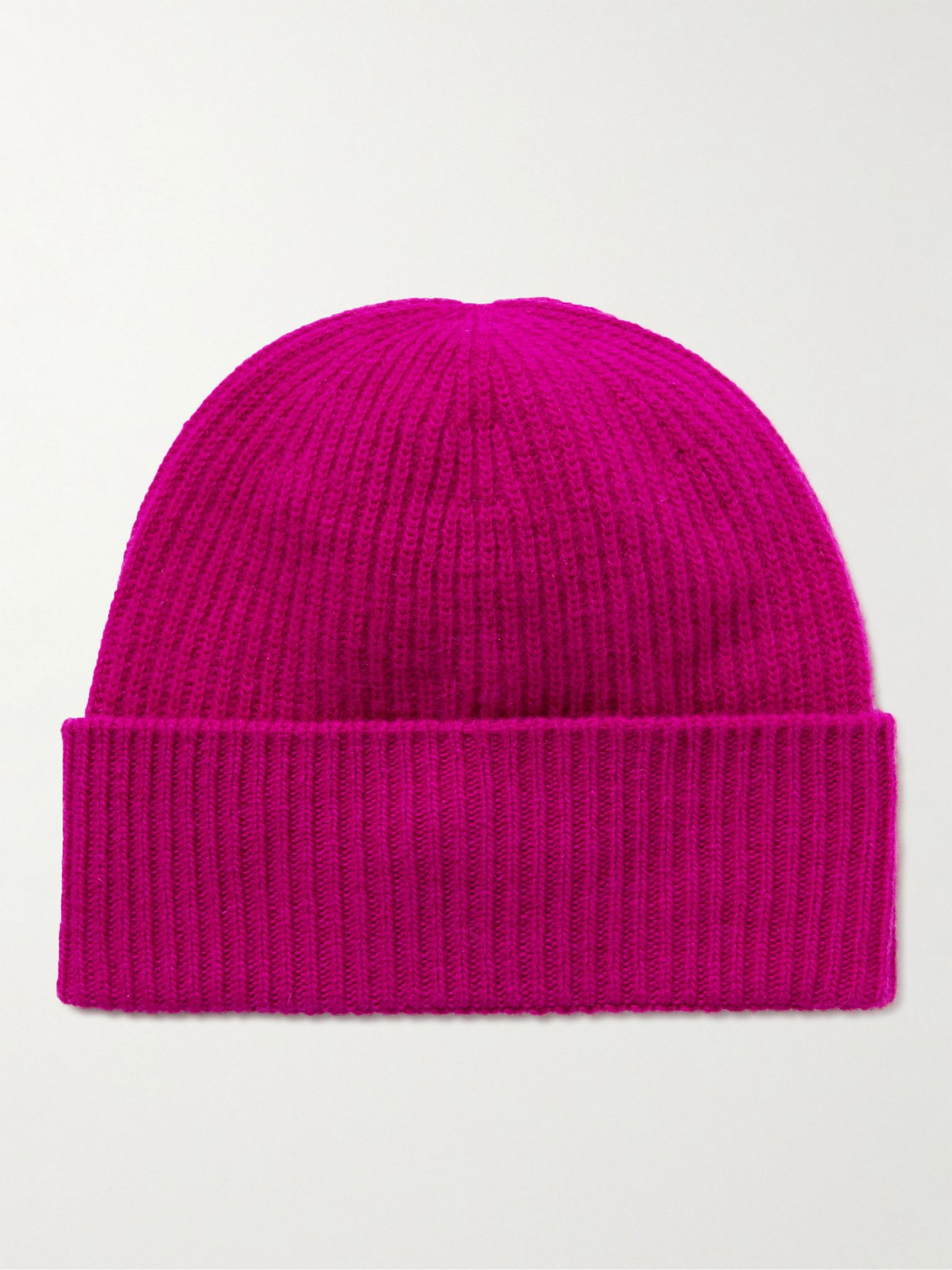 Appliquéd Ribbed Virgin Wool and Cashmere-Blend Beanie Pink - 3