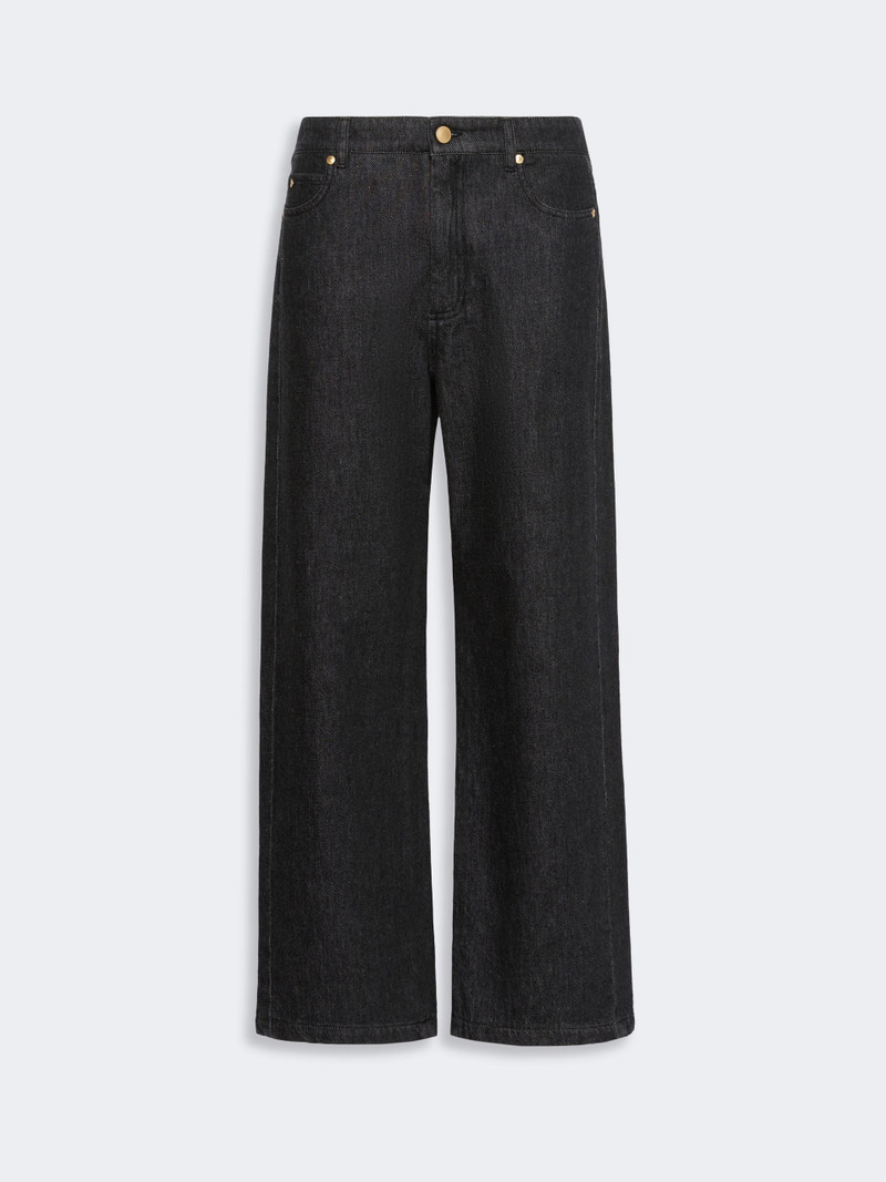 FARO Straight leg cotton denim jeans - BLACK 1